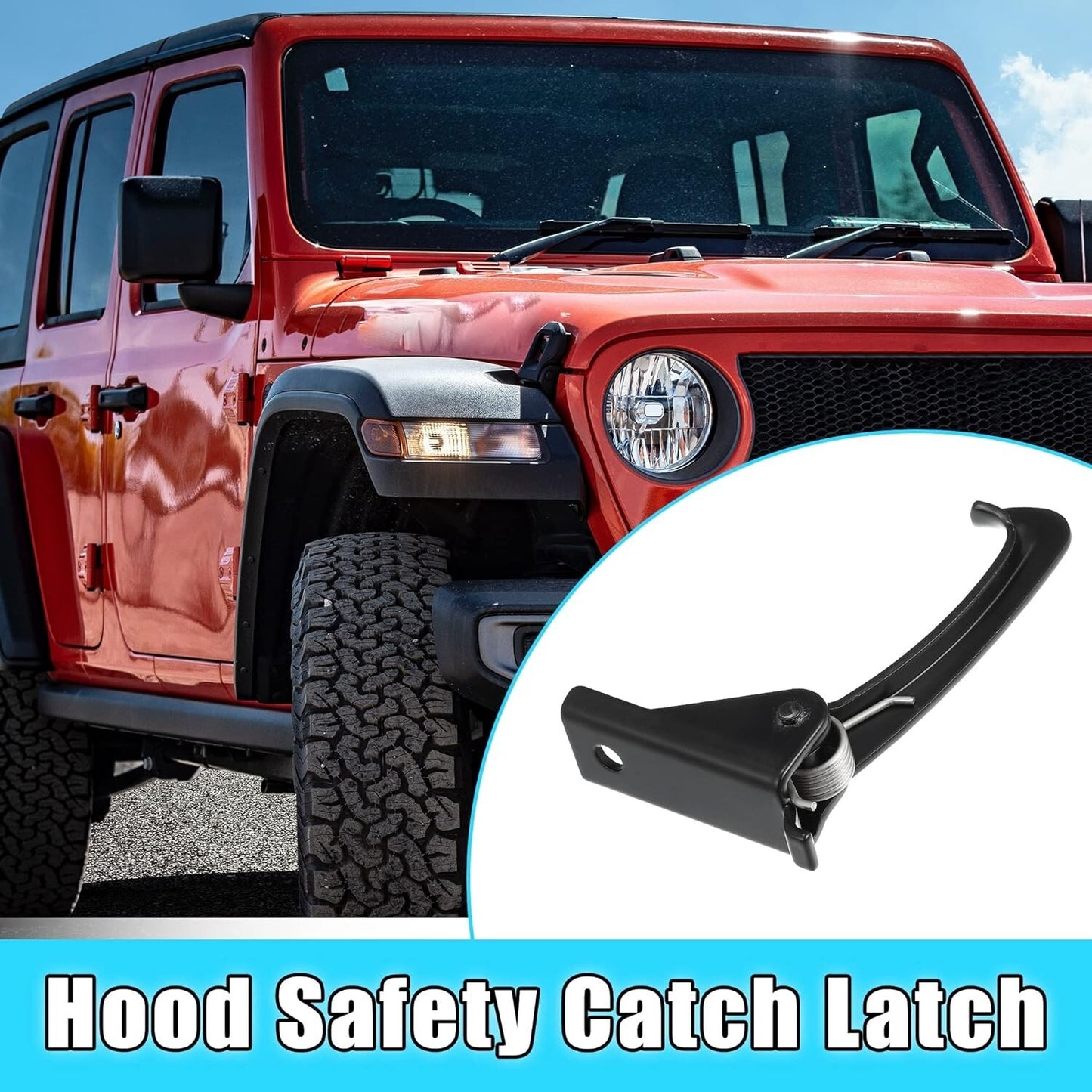 Hood Safety Catch Latch Hood Lock Hook 55395654AA for Jeep Wrangler 2007-2017