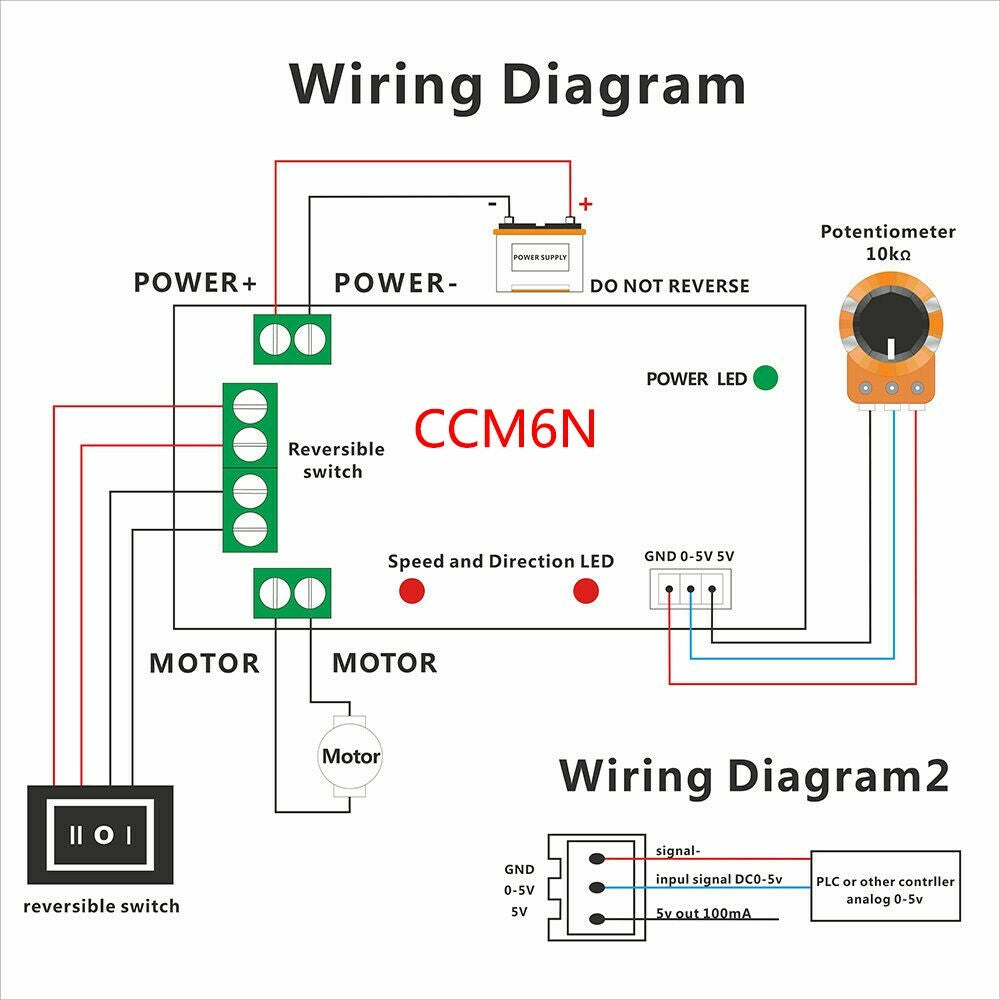 6V 12V 24V PWM DC Motor Speed Controller Reversible Switch Adjustable Governor