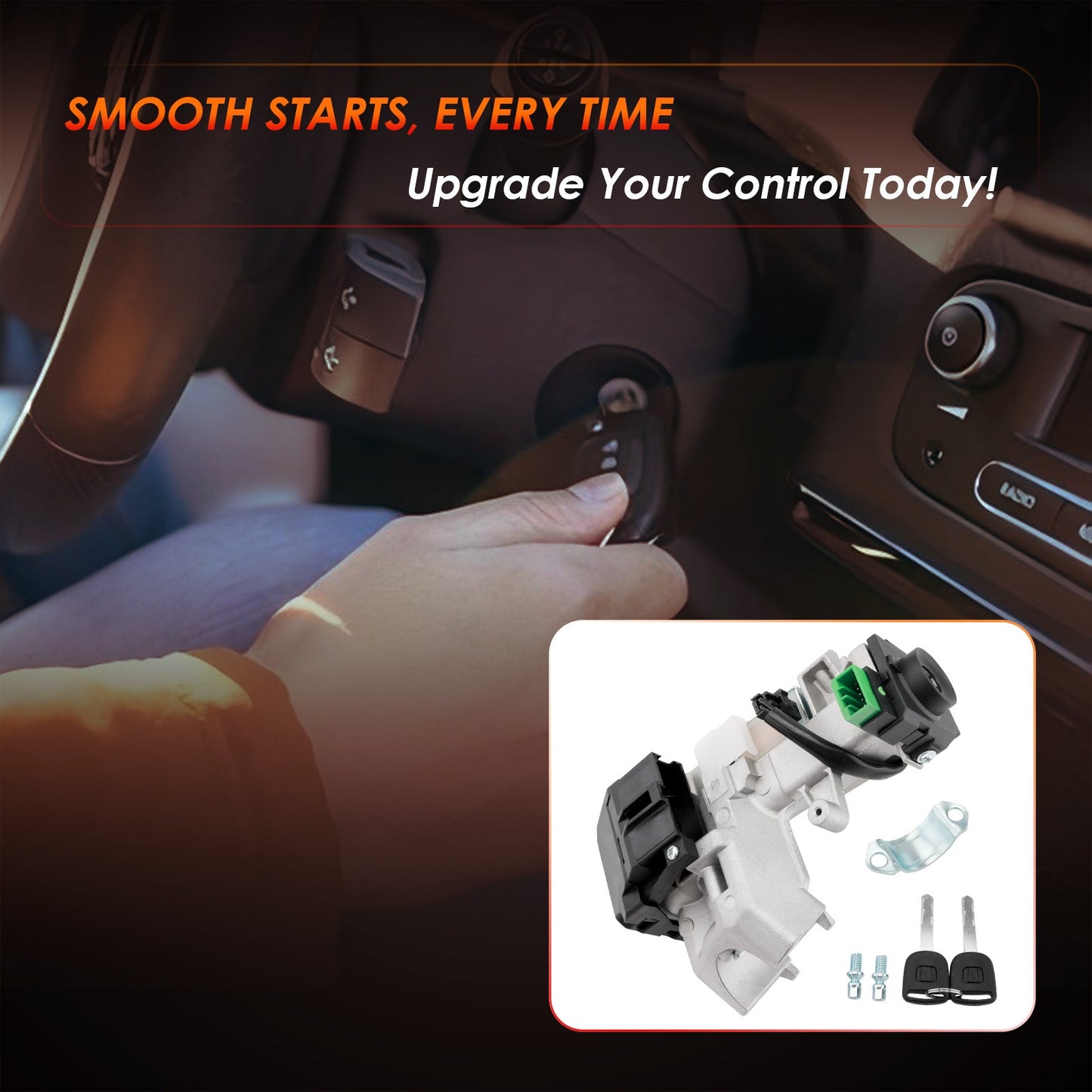 Ignition Switch Lock Cylinder & Keys w/ Chip For 01-05 Honda Civic 1.3L 1.7L L4