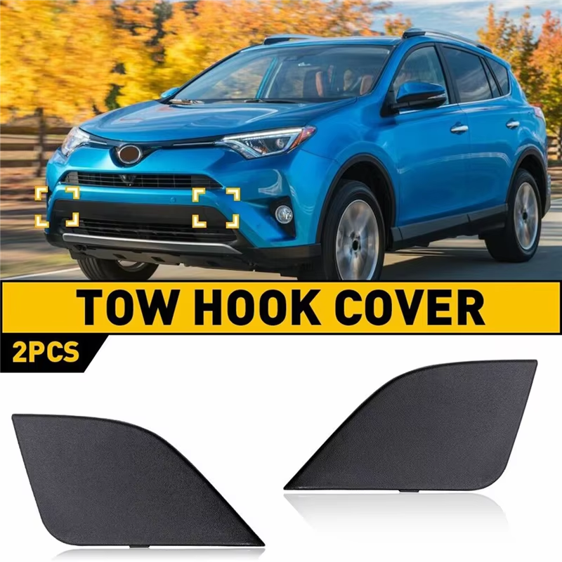 2* for 2016-2018 Toyota RAV4 Front Bumper Tow Hook Eye Cover Cap Car Accessories