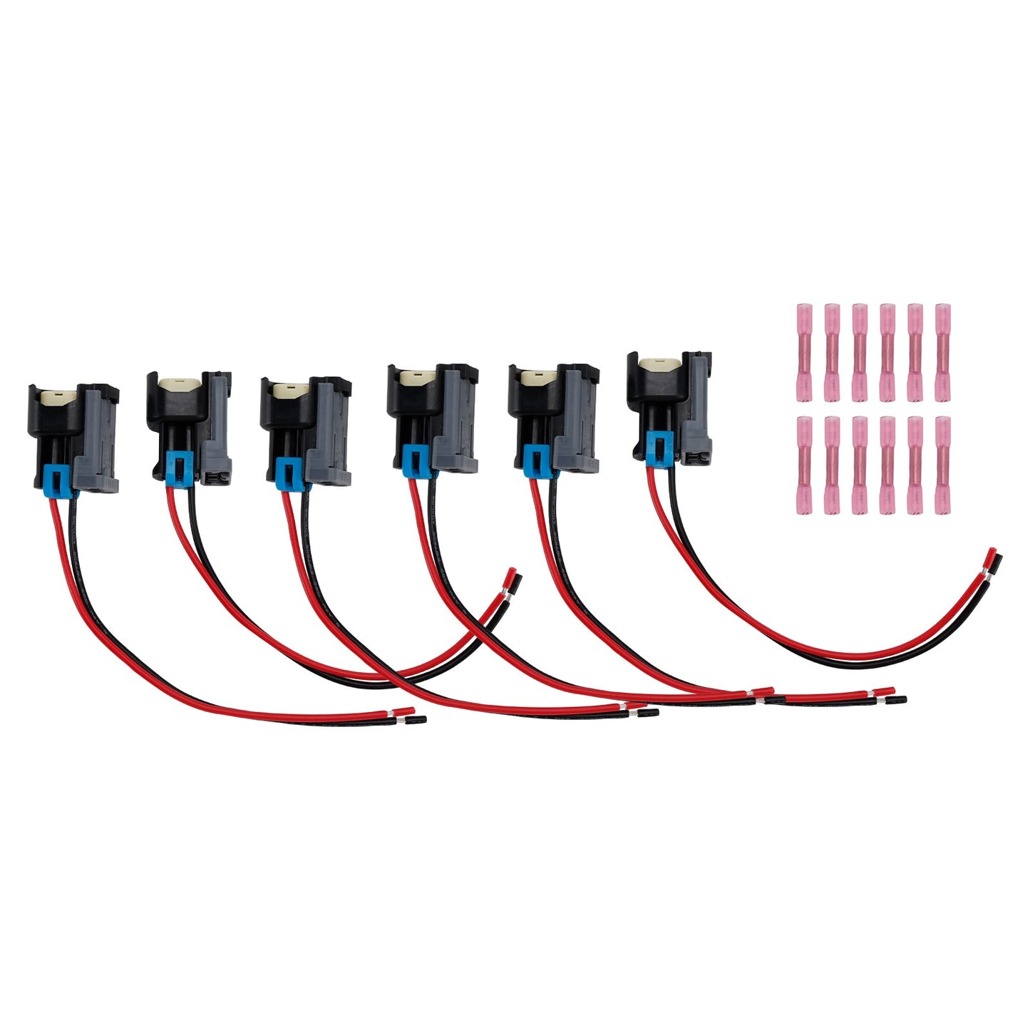 6PCS Fuel Injector Connector Pigtail Plug Wiring Harness Fit Ford Fit Chevy