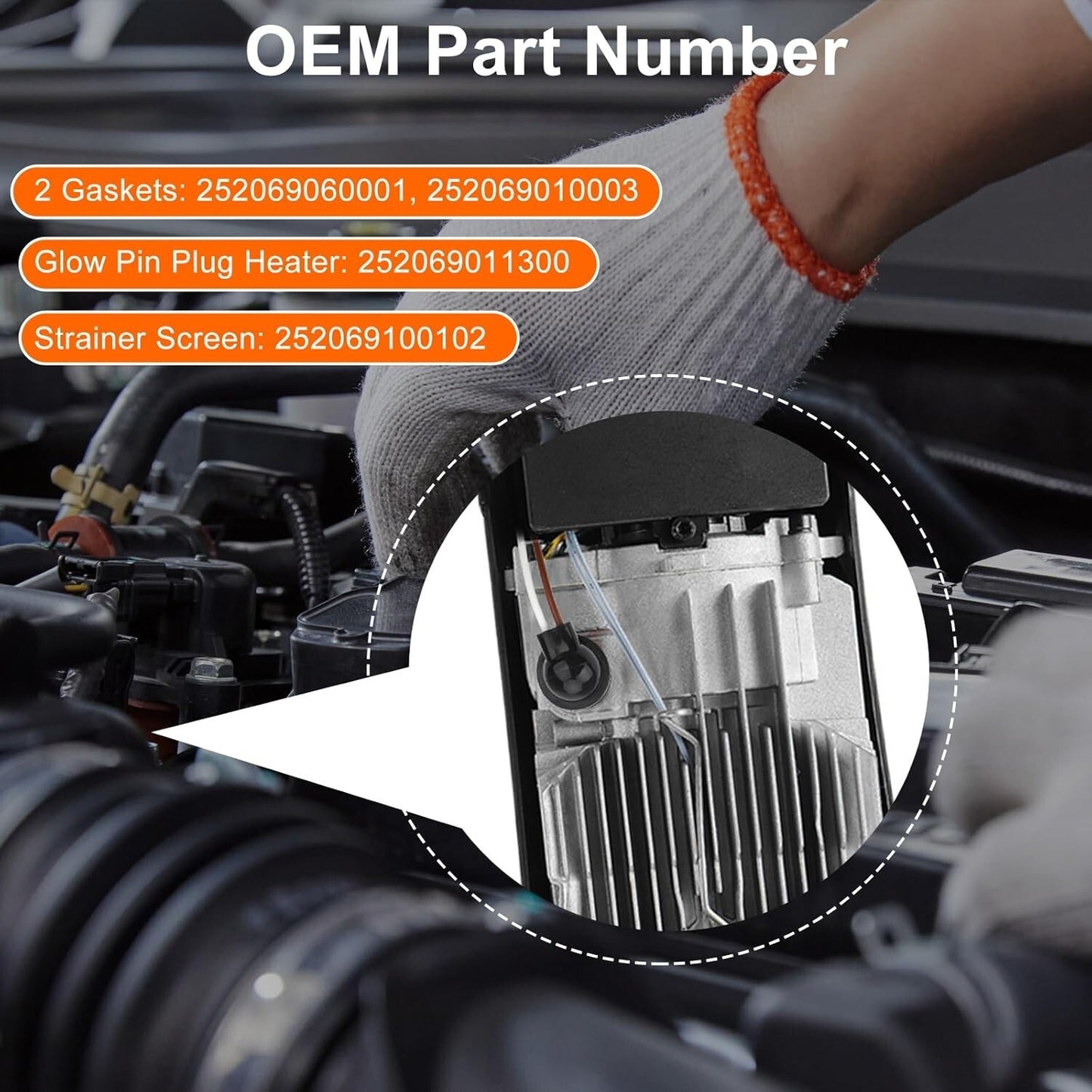 12V Diesel Parking Heater Glow Plug Repair Kit, for Eberspacher Espar Airtronic