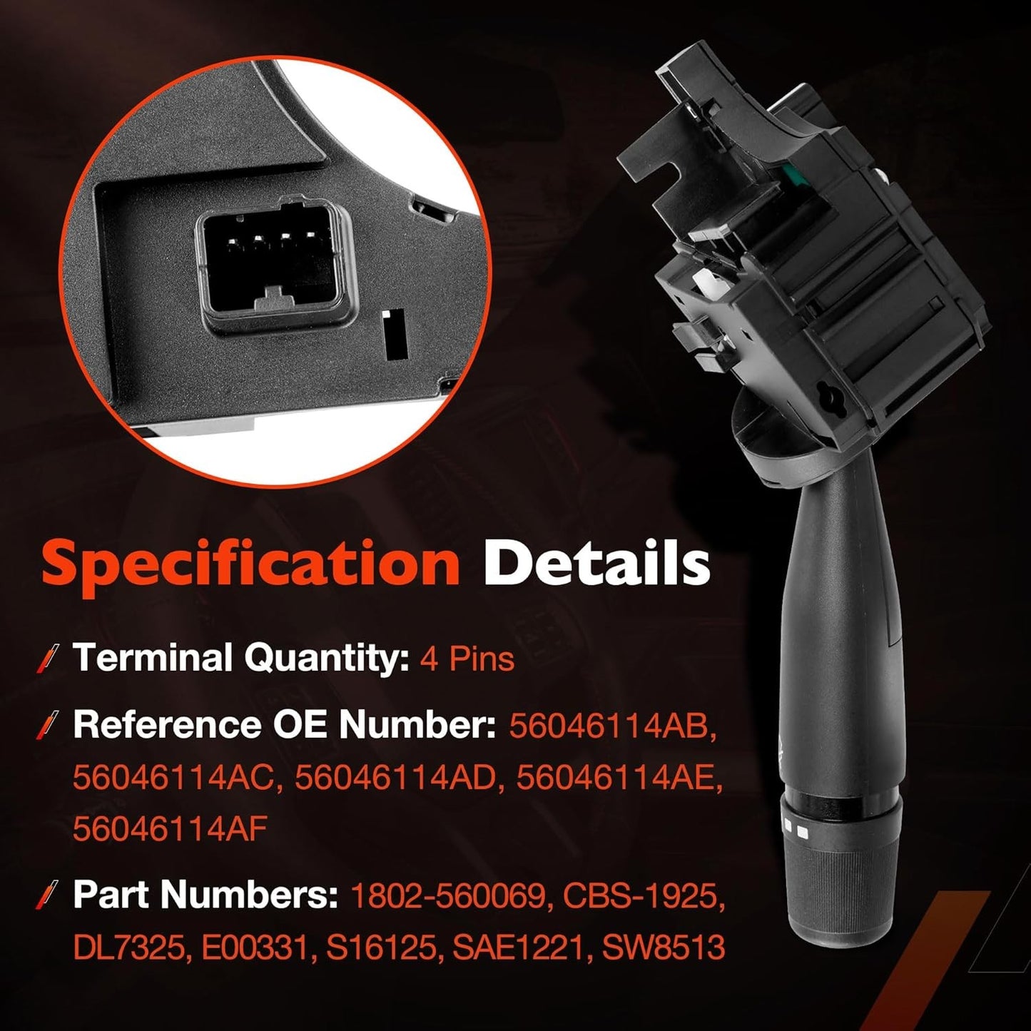 56046114AD Turn Signal Dimmer Wiper Switch For 2009-23 Dodge Ram 1500 2500 3500