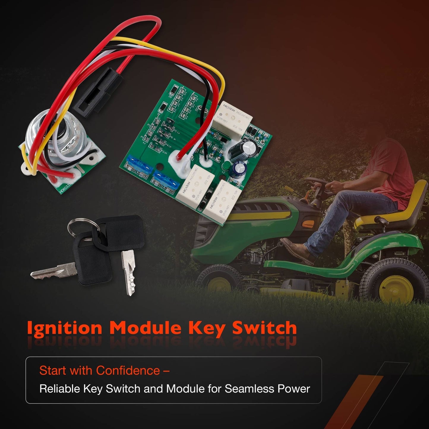 AM132500U Ignition Switch Module w/ Keys For John Deere LX255 GX255 AUC15805