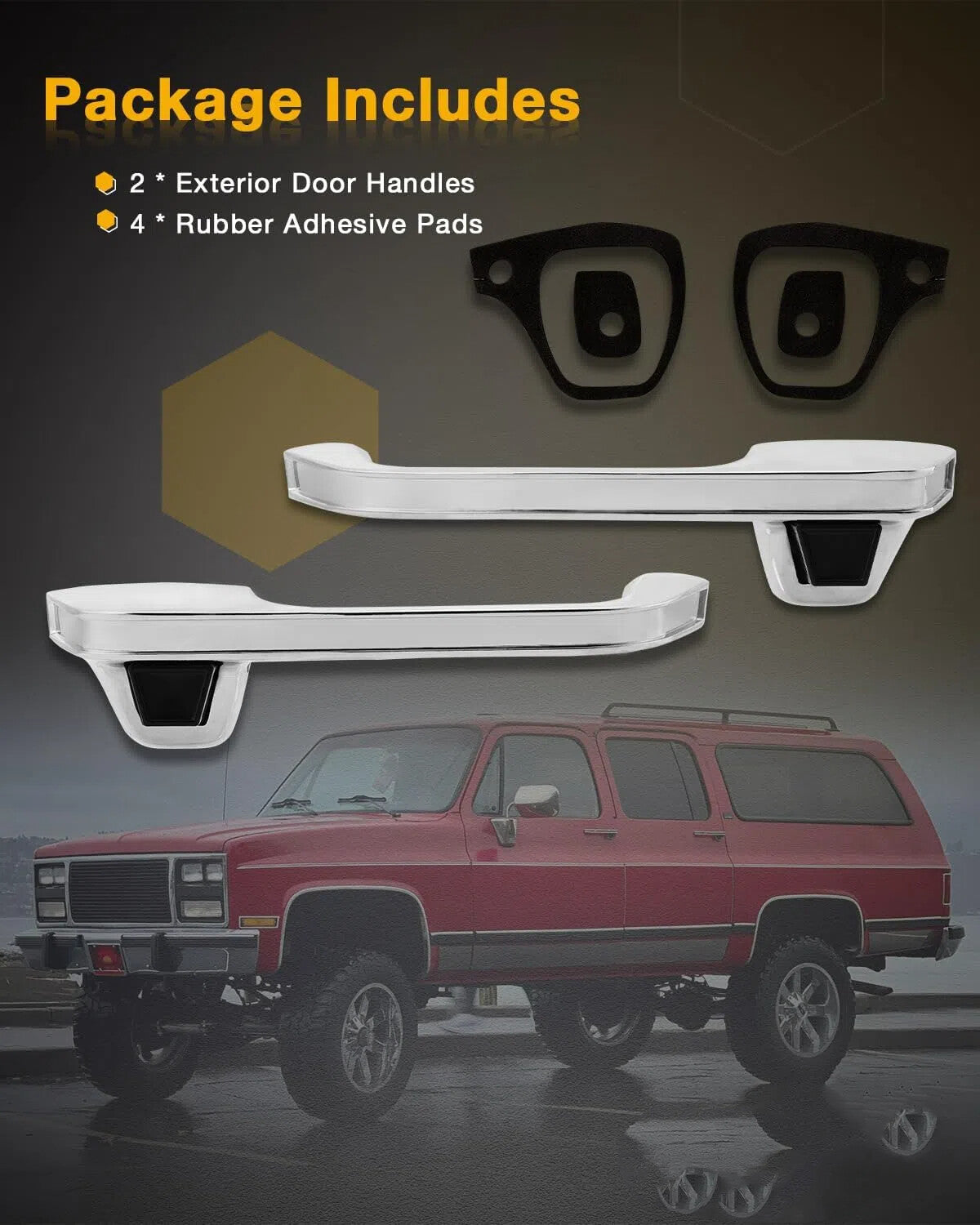 Chrome Metal Exterior Door Handle Set For 73-91 Chevy Blazer GMC C/K 1500 TRUCK