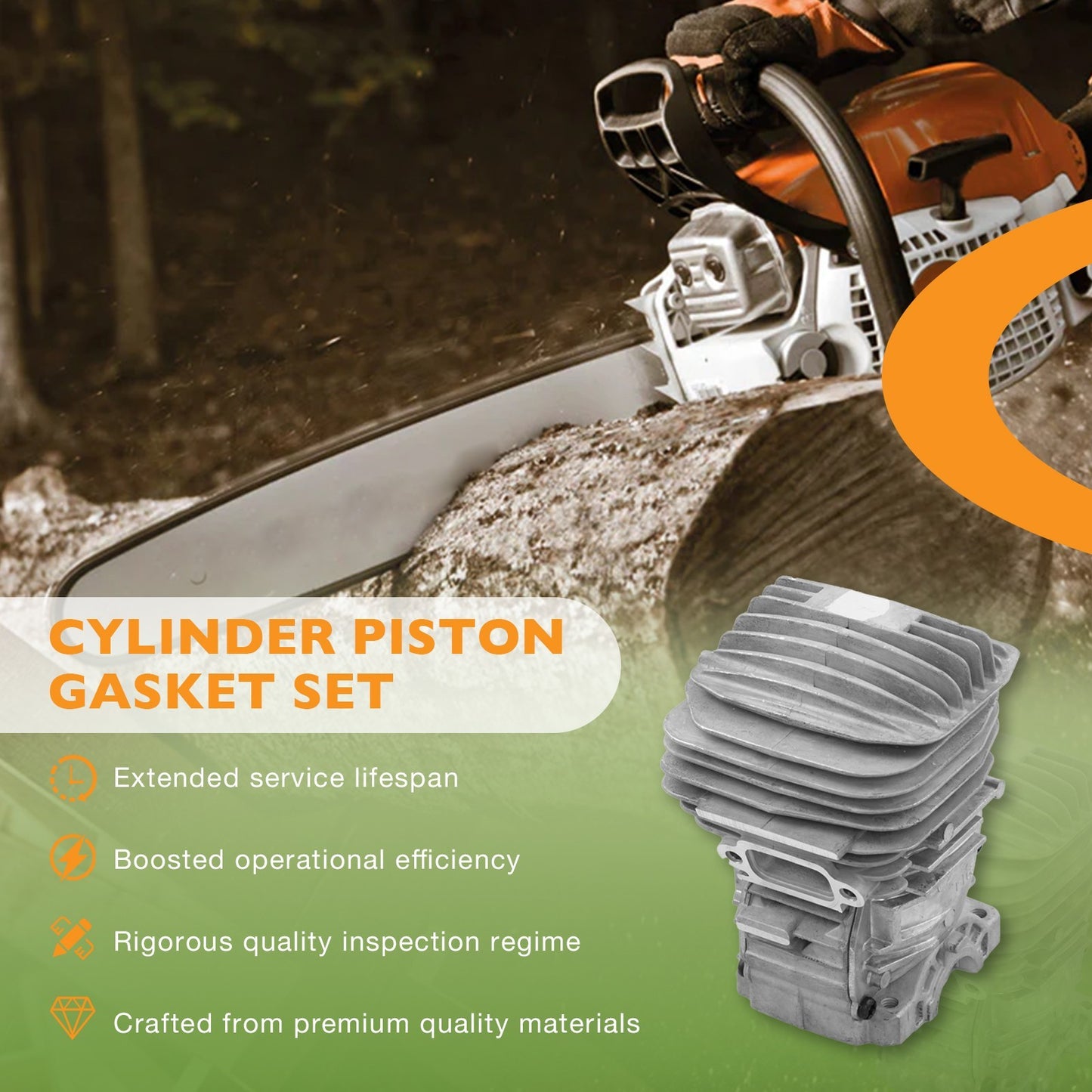 47mm Cylinder Piston Kit For Stihl Chainsaws MS271 MS271C MS291 1141 020 1206