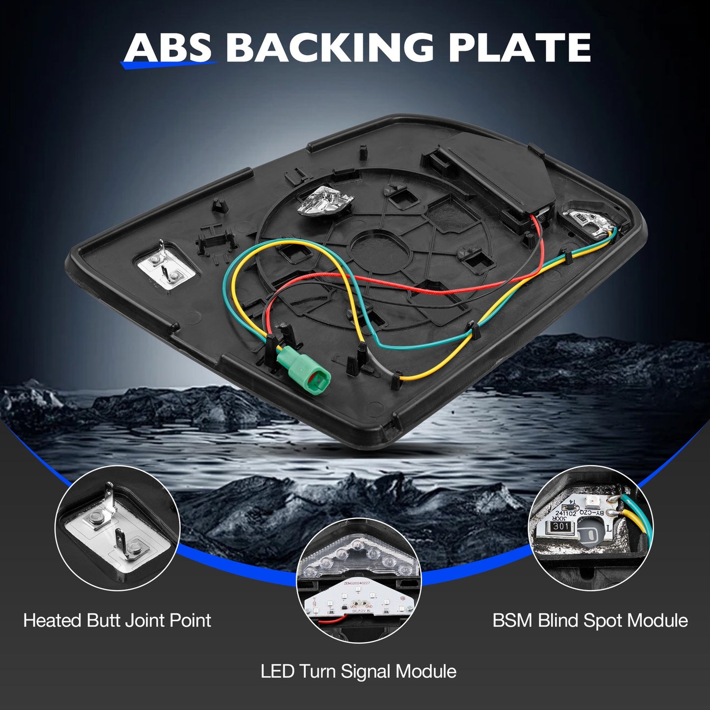 Left & Right Side Heated Mirror Glass w/ BSM Signal Kit For 07-20 Toyota Tundra