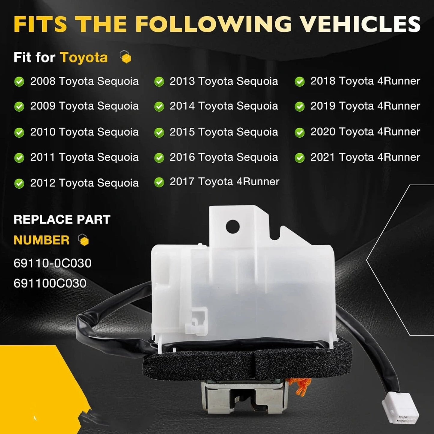 Rear Liftgate Hatch Lock Latch Actuator For 2008-2021 Toyota Sequoia 69110-0C030