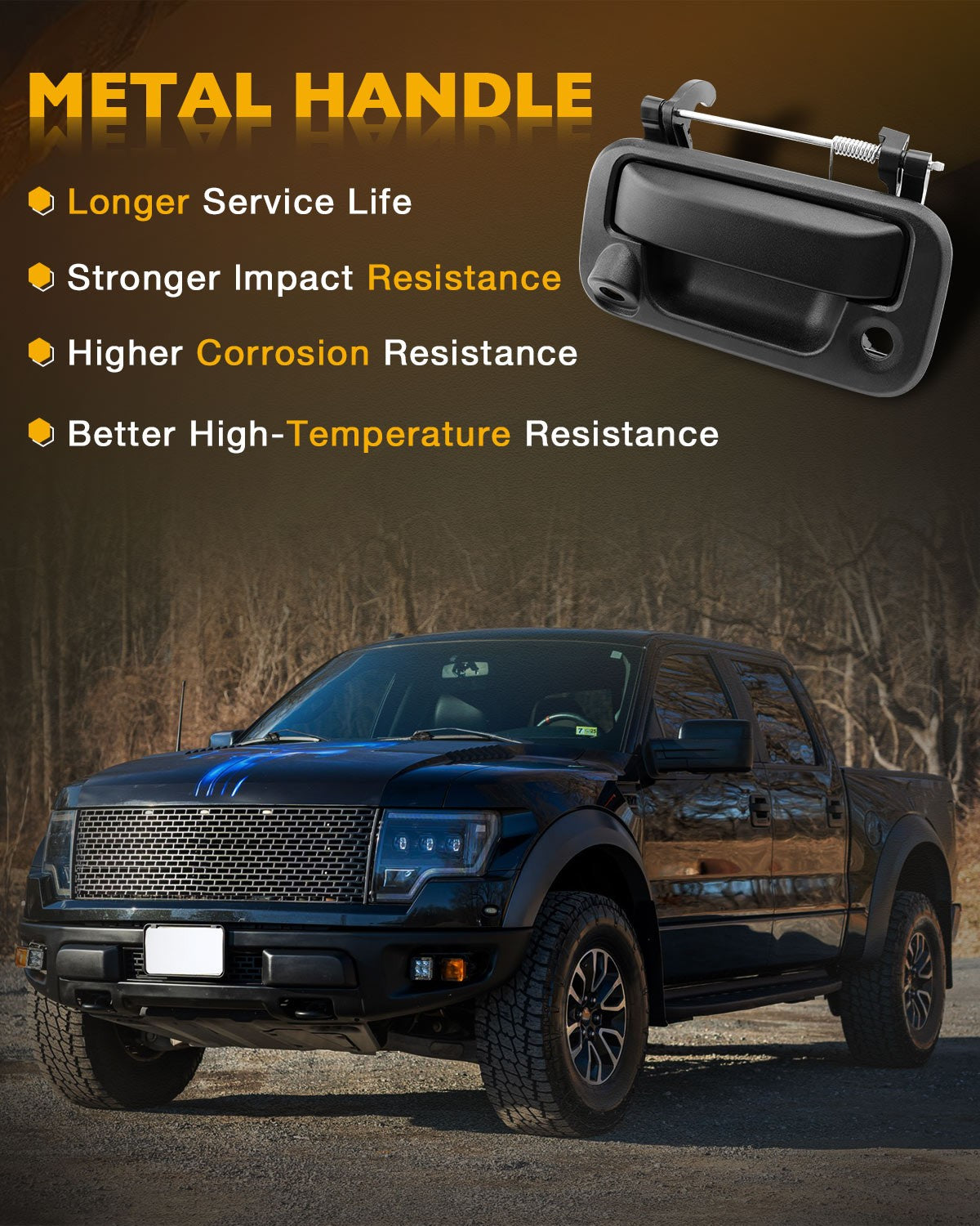 Metal Tailgate Latch Handle w/ Camera Hole For 04-16 Ford F150 F250 F350 Lincoln