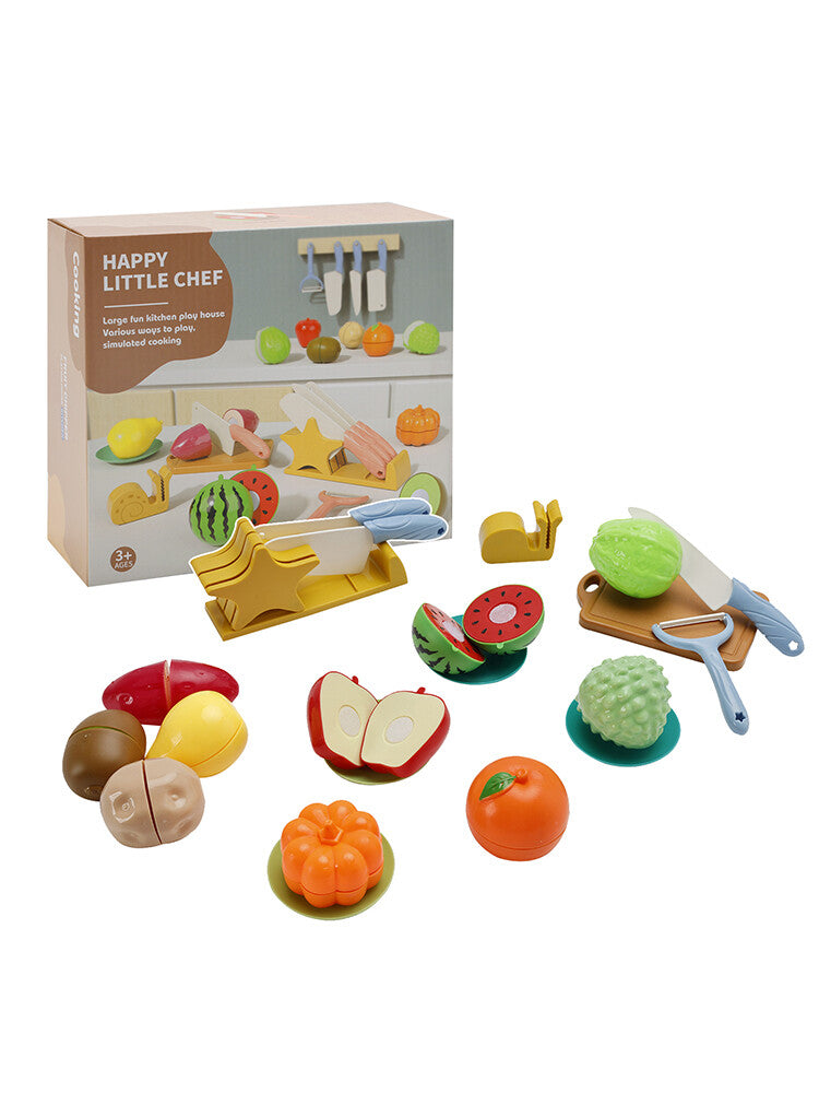 21Pcs Cutting Play Food Pretend Food Fake Food Vegetable Fruits Toys Set For Kid