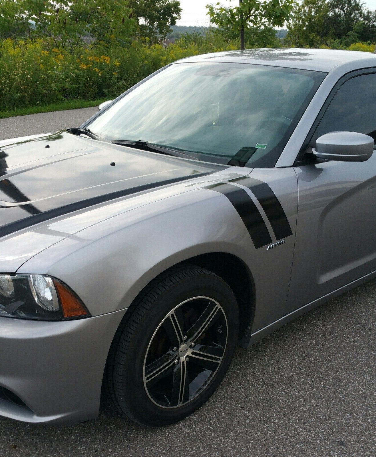 3" Dual Fender Stripe Hash Mark Stripe Decal Graphic Kit For Dodge Charger