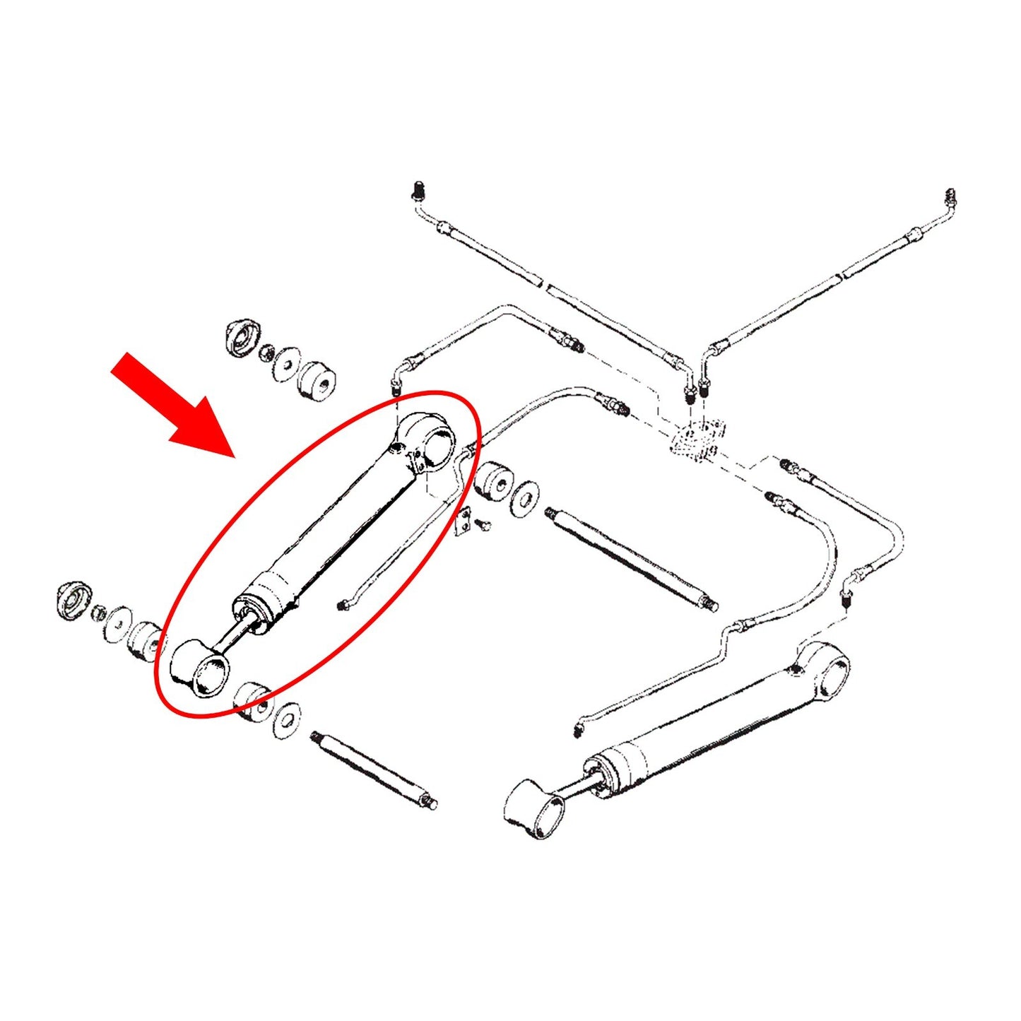 Trim Ram Cylinder PORT for MerCruiser Alpha I Gen I - 14035A3, 14035A5, 18-2421