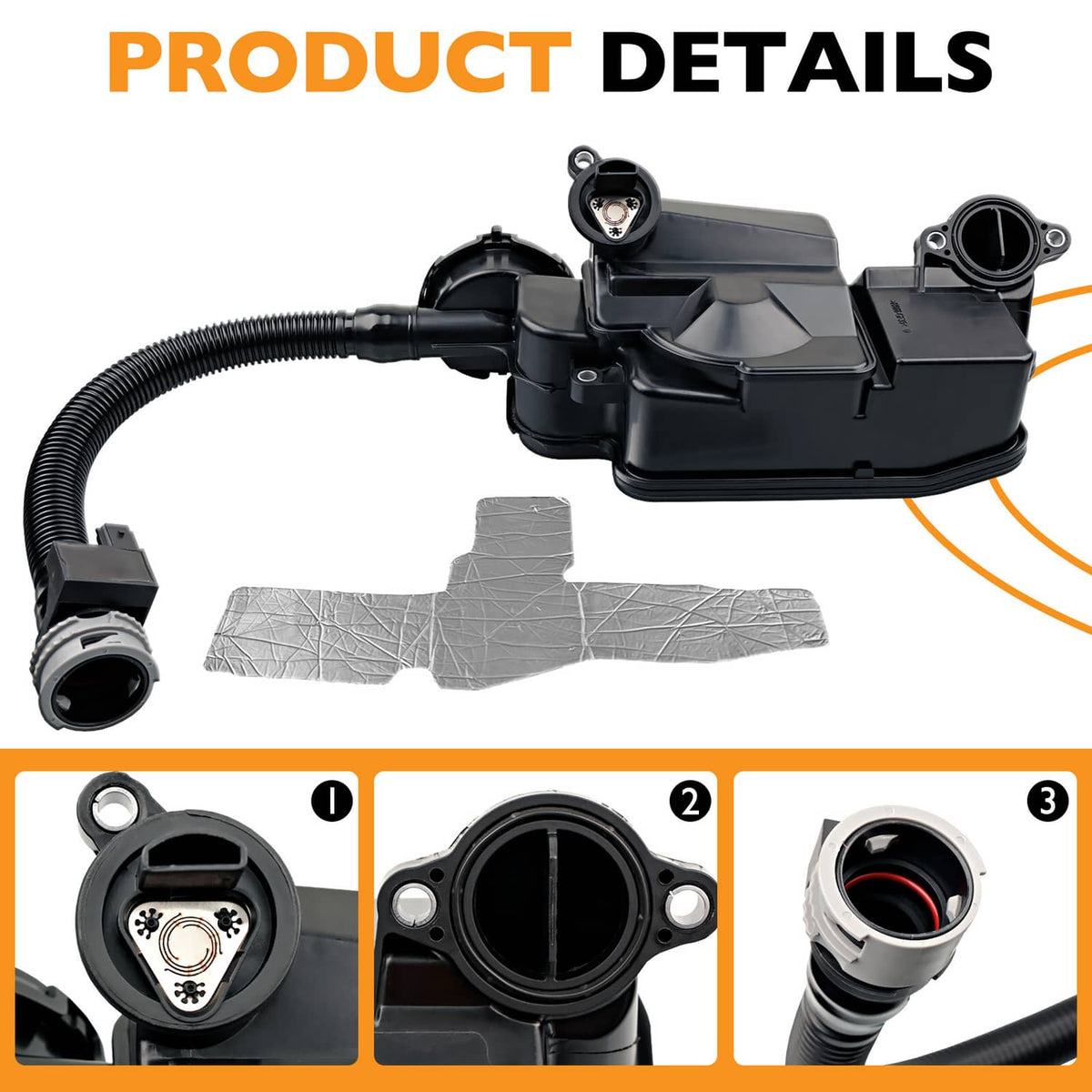 Solid Spare Crankcase PCV CCV Oil Separator Assy For 2011-16 Ford F250 F350 F450 6.7L Diesel