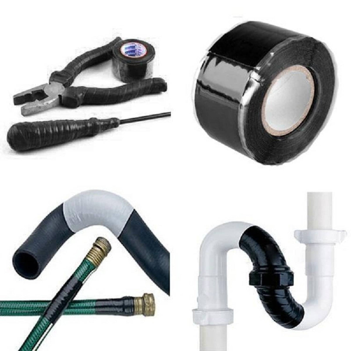 Solid Spare Silicone Tape Self Fusing Plumber Electrition Pipe Repair Hose Leak Black Useful
