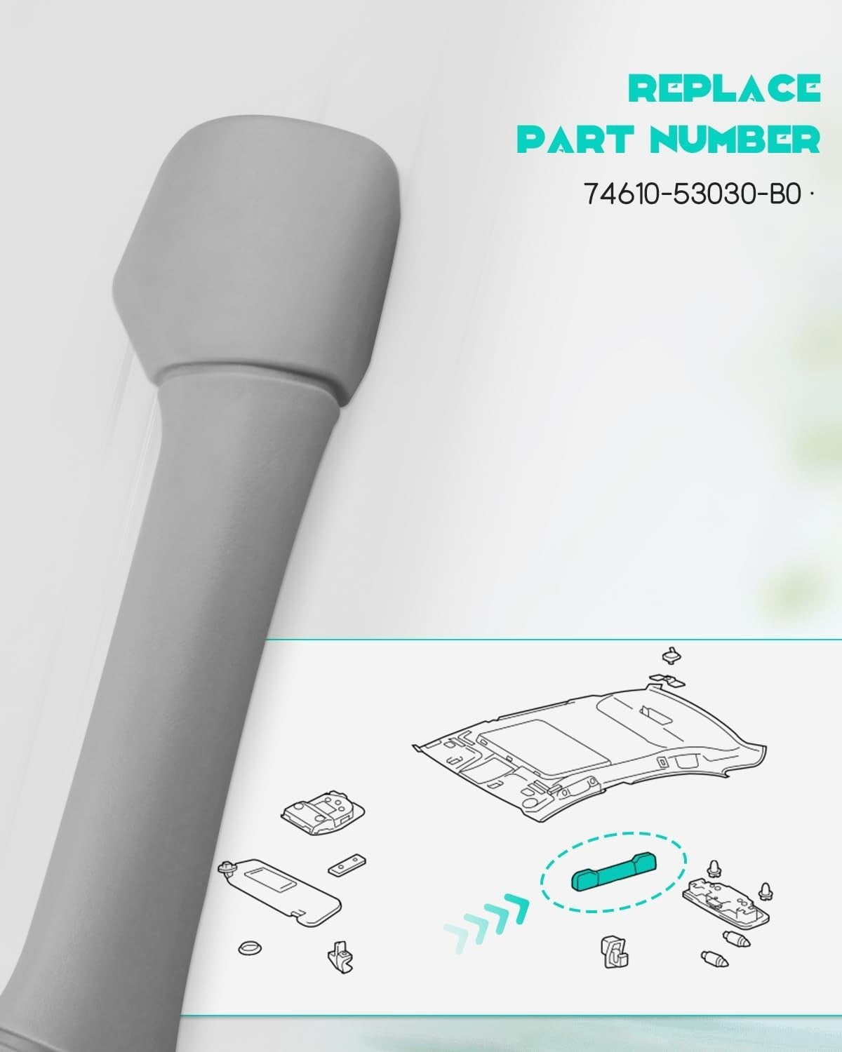 Interior Grey Car Front Rear Roof Grab Grip Handle For Lexus IS300 IS350 IS250