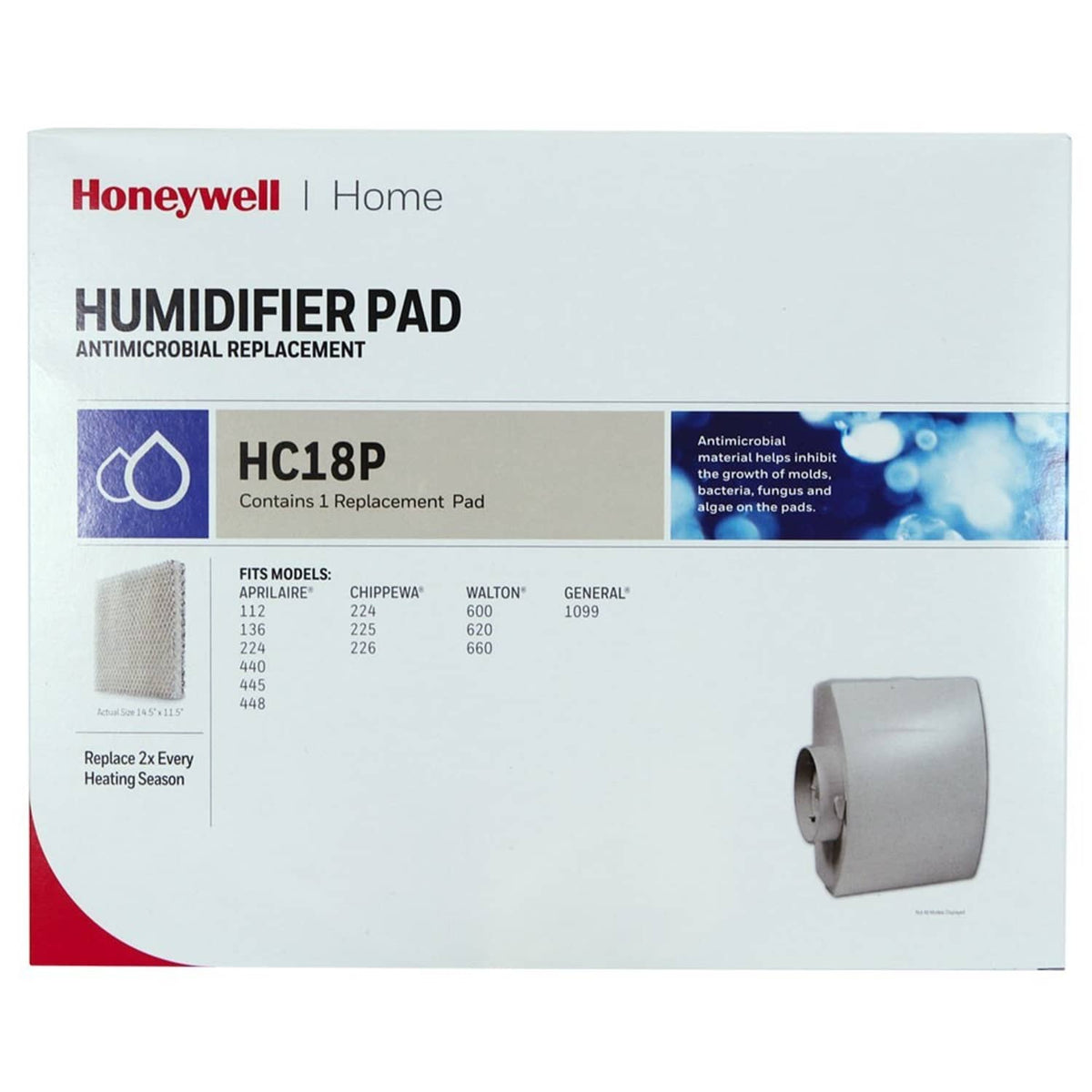 Solid Spare (2) Honeywell HC18P1009 Antimicrobial Humidifier Filter Pad For Aprilaire