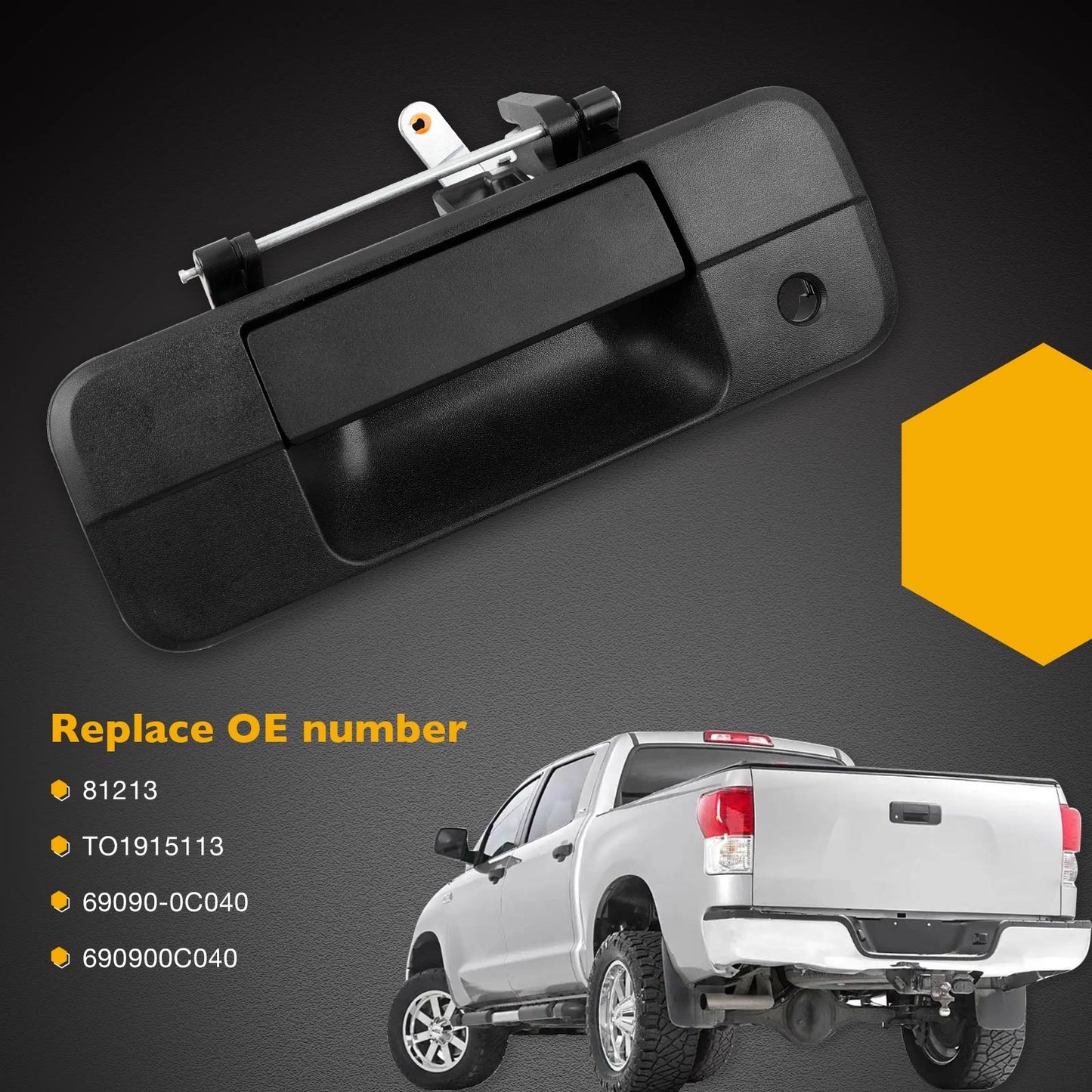 Metal Tailgate Handle Liftgate Latch Fit For 2007-2013 Toyota Tundra 69090-0C040