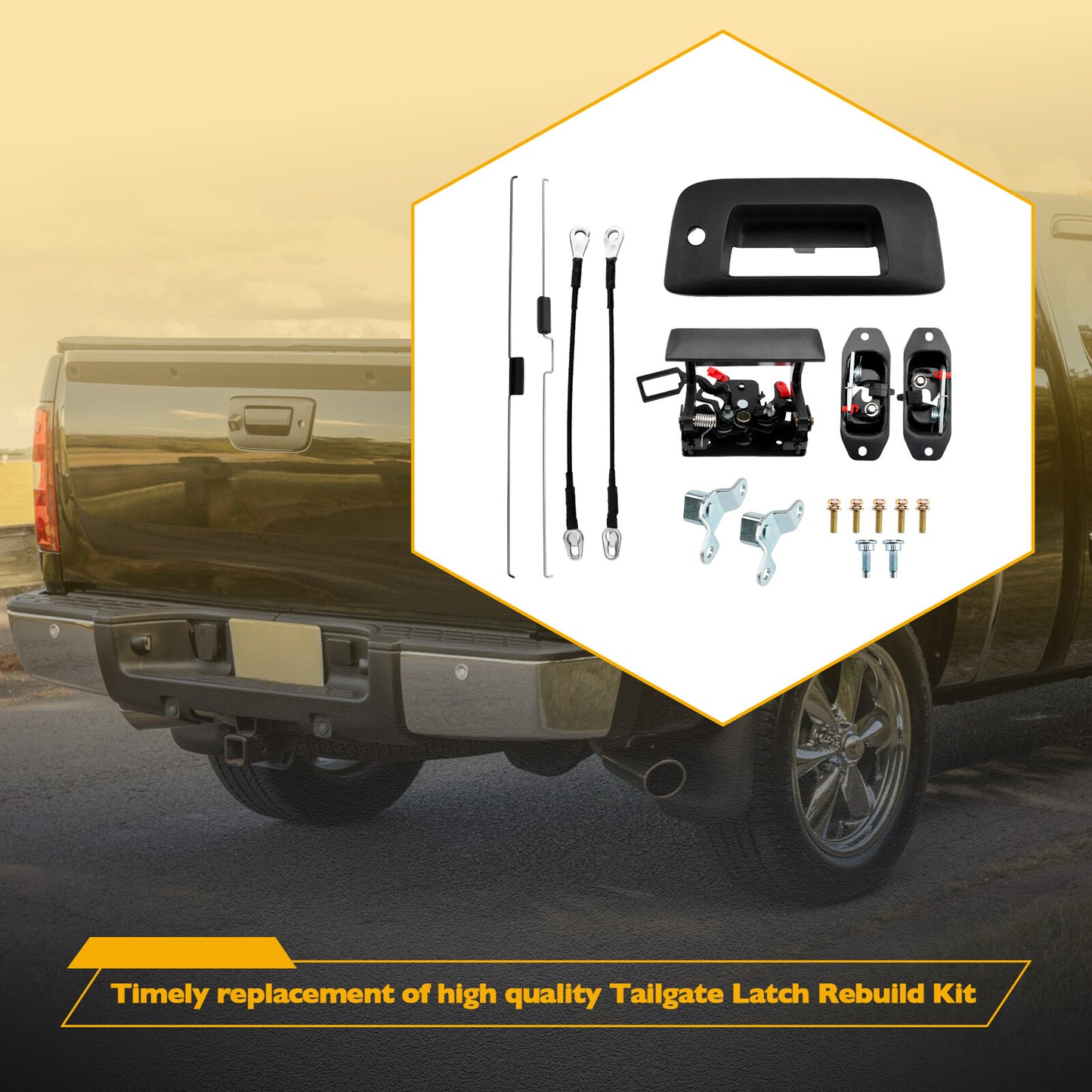 Tailgate Latch Handle Rebuild Kit For 07-14 Chevy Silverado GMC Sierra 20928119