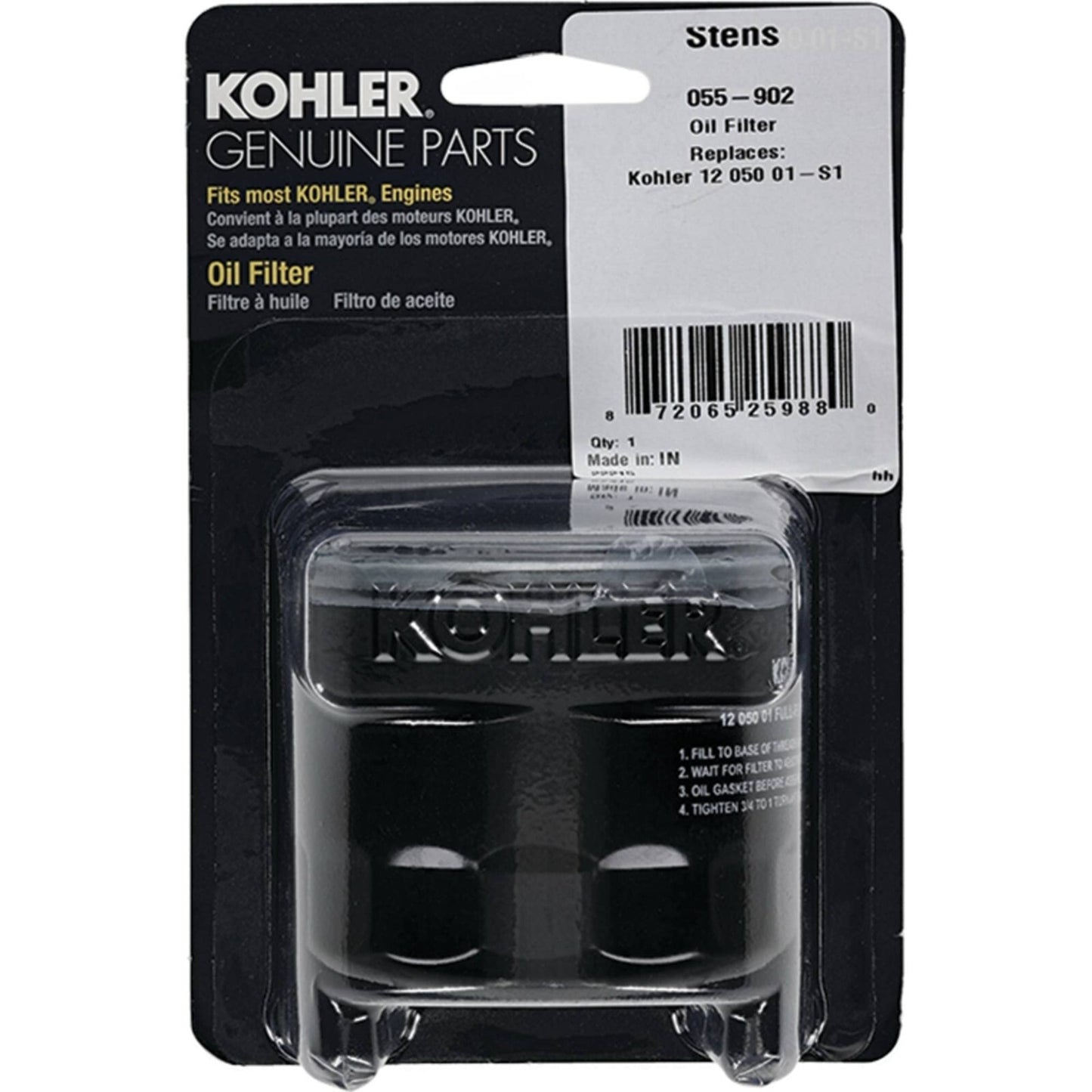 Solid Spare Kohler 12 050 01-S1 Oil Filter