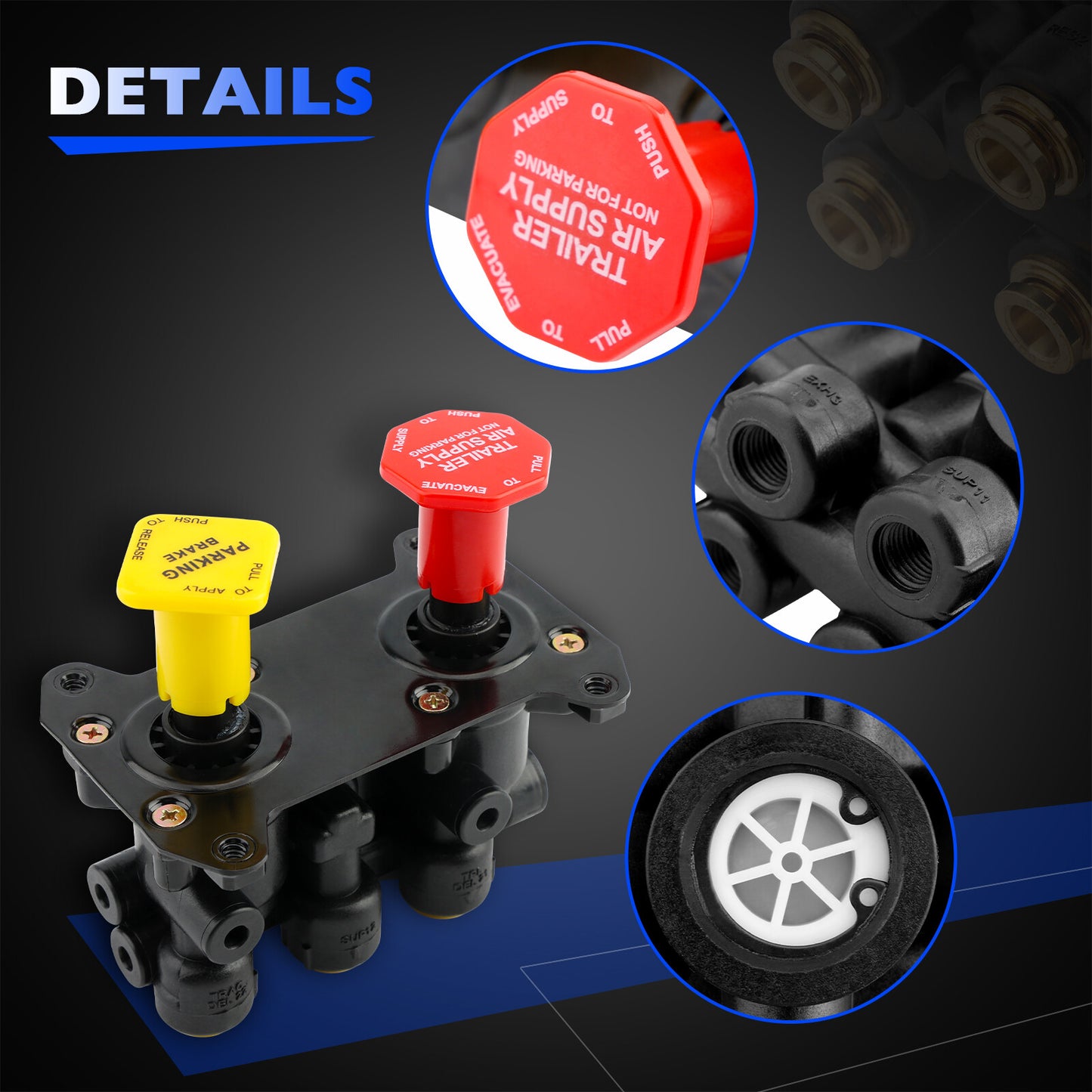 800519 MV-3 Dash Air Brake Control Valve Fit for Freightliner Kenworth Peterbilt