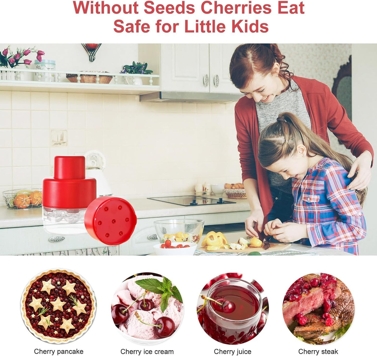 7-IN-1 Large Cherry Pitter Tool - Portable Cherry Corer Pitter