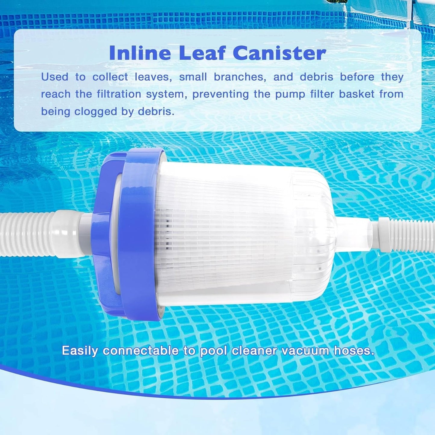 In-line Pool Leaf Catcher Canister w/Basket For Hayward W560 PoolVac Pool Vacuum