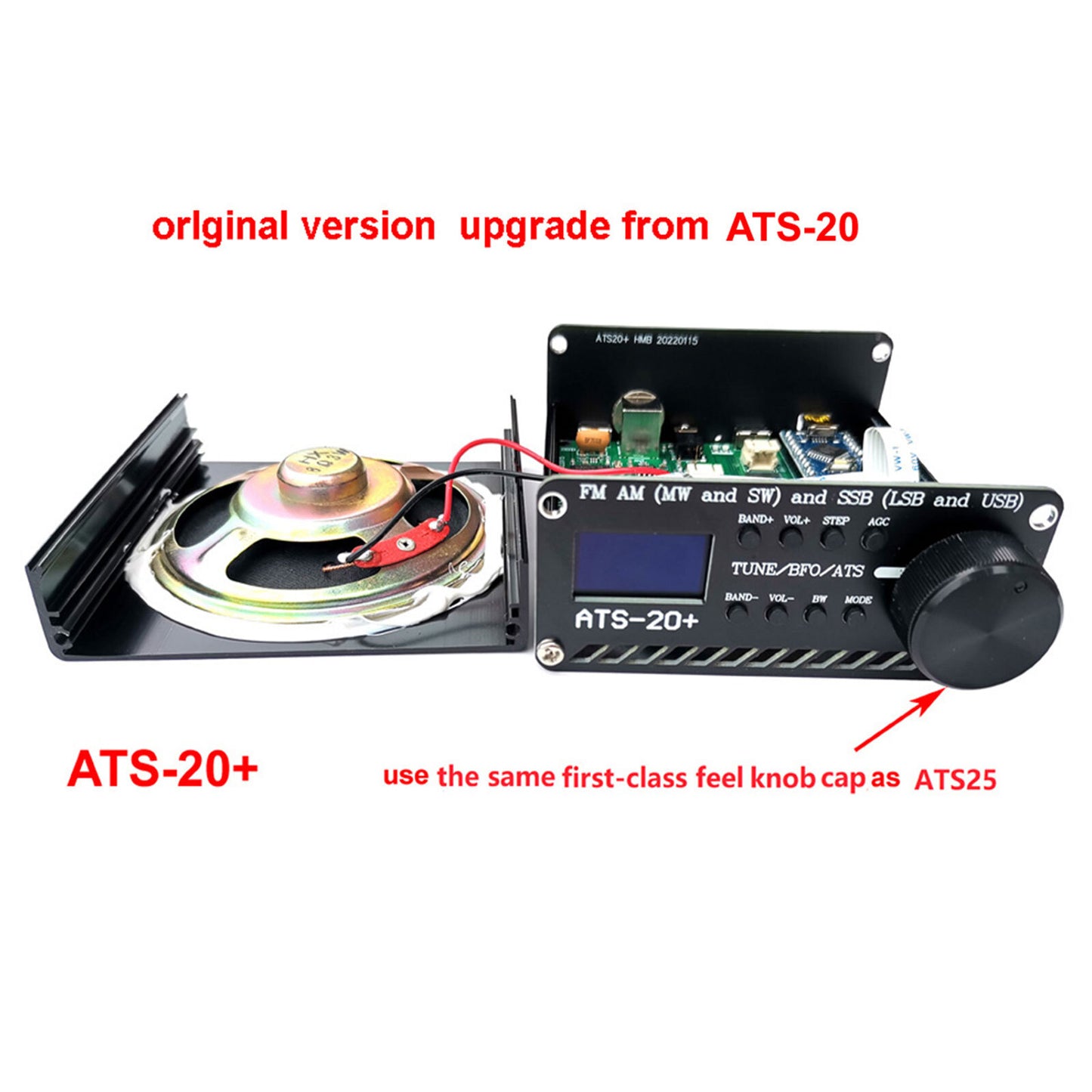 Solid Spare Upgraded ATS-20+ Radio Receiver FM AM (MW & SW) SSB (LSB & USB) With Battery