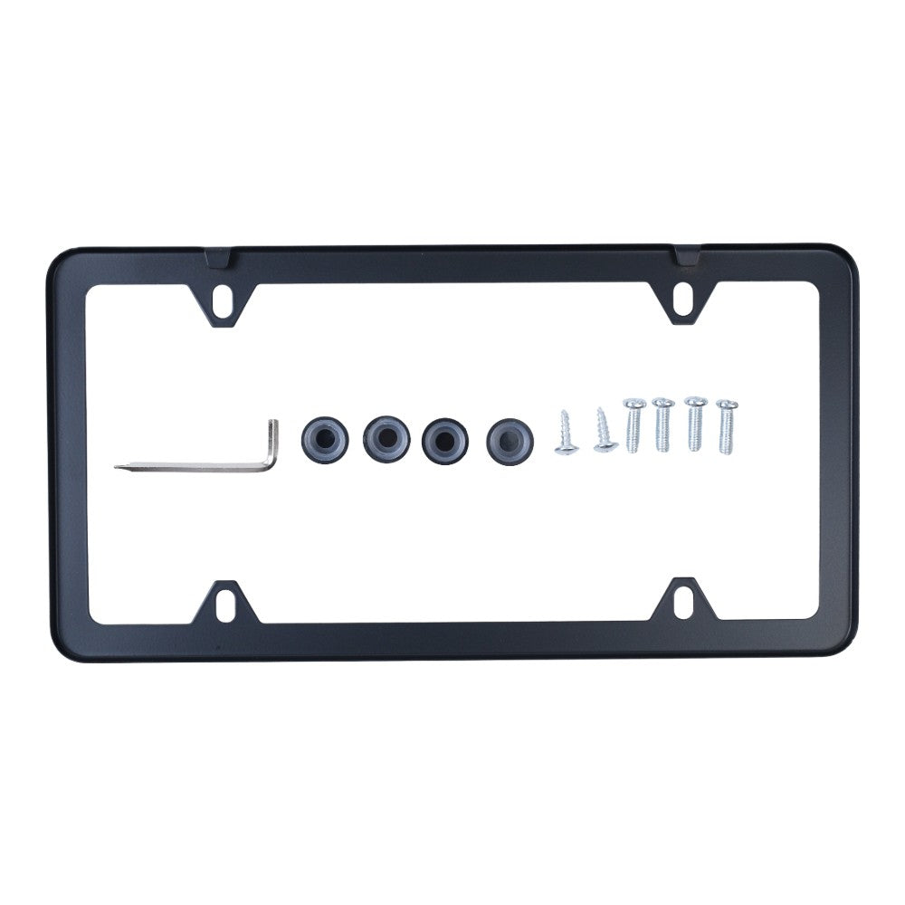 Fits For BMW License Plate Frame Stainless Steel BLACK SLIMLINE 82120010399