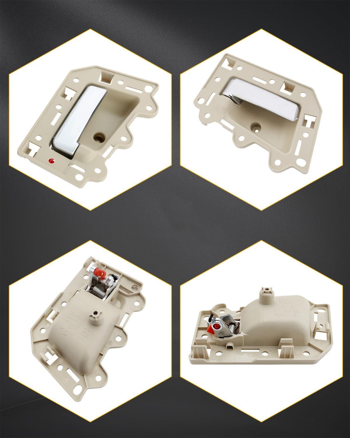 4Pcs Inside Interior Door Handle Front & Rear Side For 05-10 Jeep Grand Cherokee