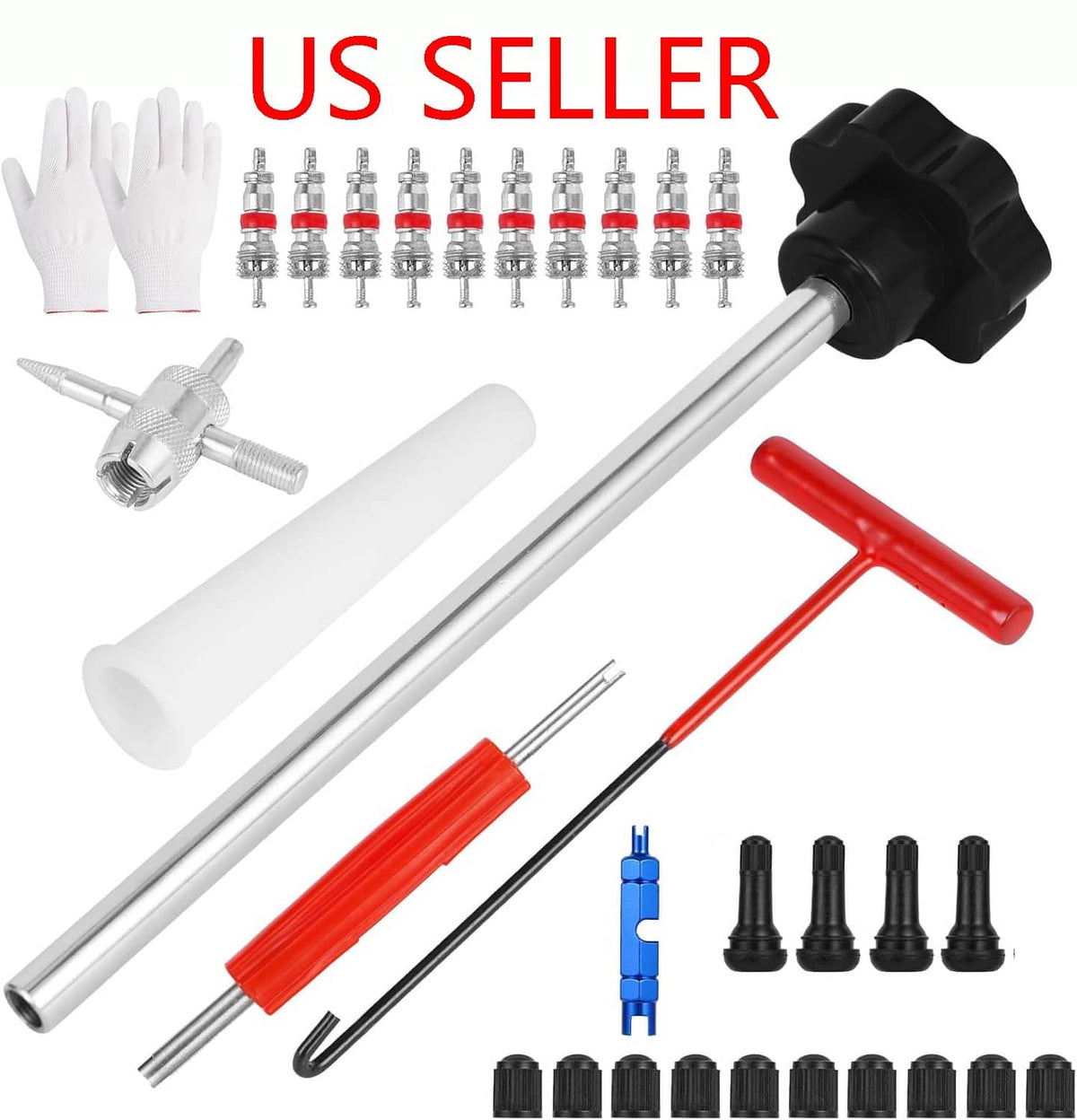 Solid Spare Tire Valve Stem Core Replacement Tool Kit TR413 Valve Core Remover Installer