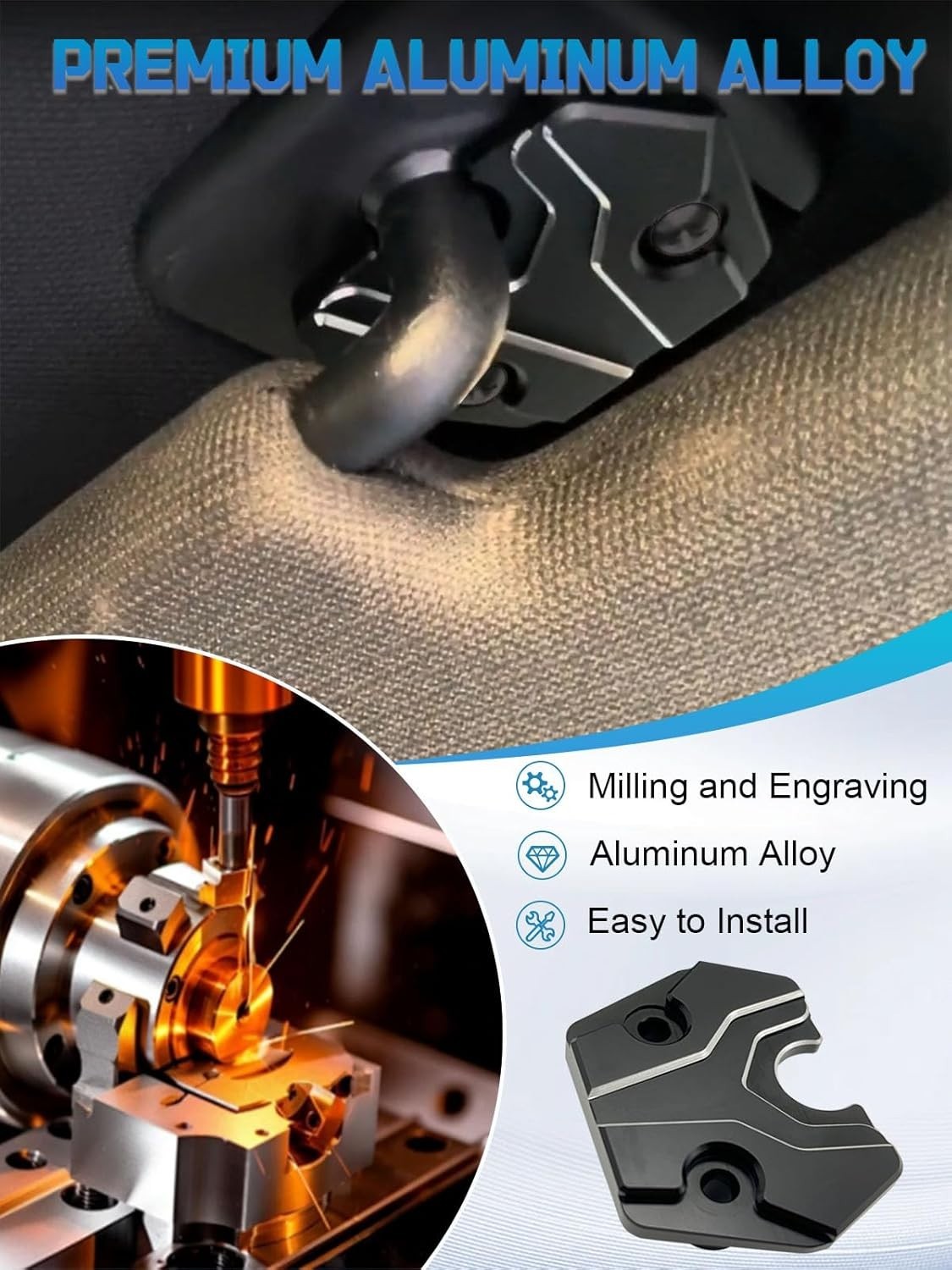 Aluminum Sun Visor Repair Kit with Box For Ram 1500 2019-2025 Fix Visor Bracket