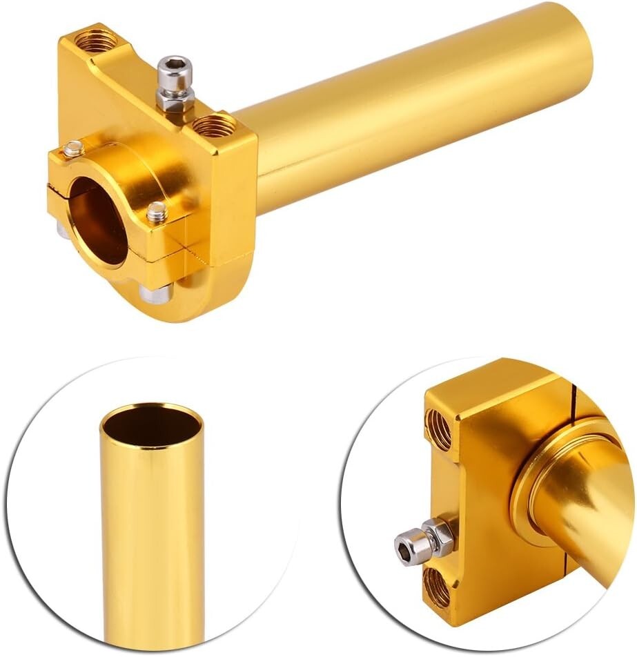 7/8" Turn Twist Throttle Handle Bar Throttle Tube Universal Gold for Motorcycle
