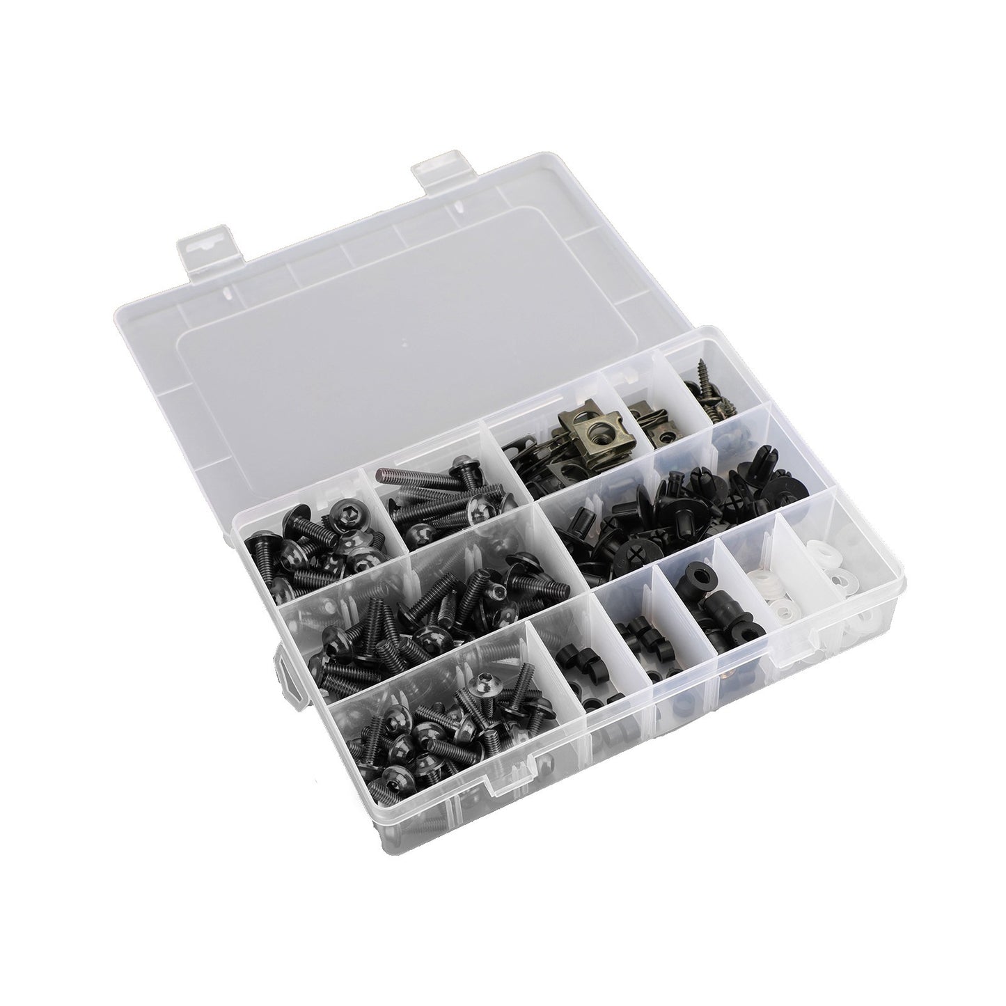 223PCS Fastener Clip Screw Bolt Kit Motor Sportbike Windscreen Fairing BK New