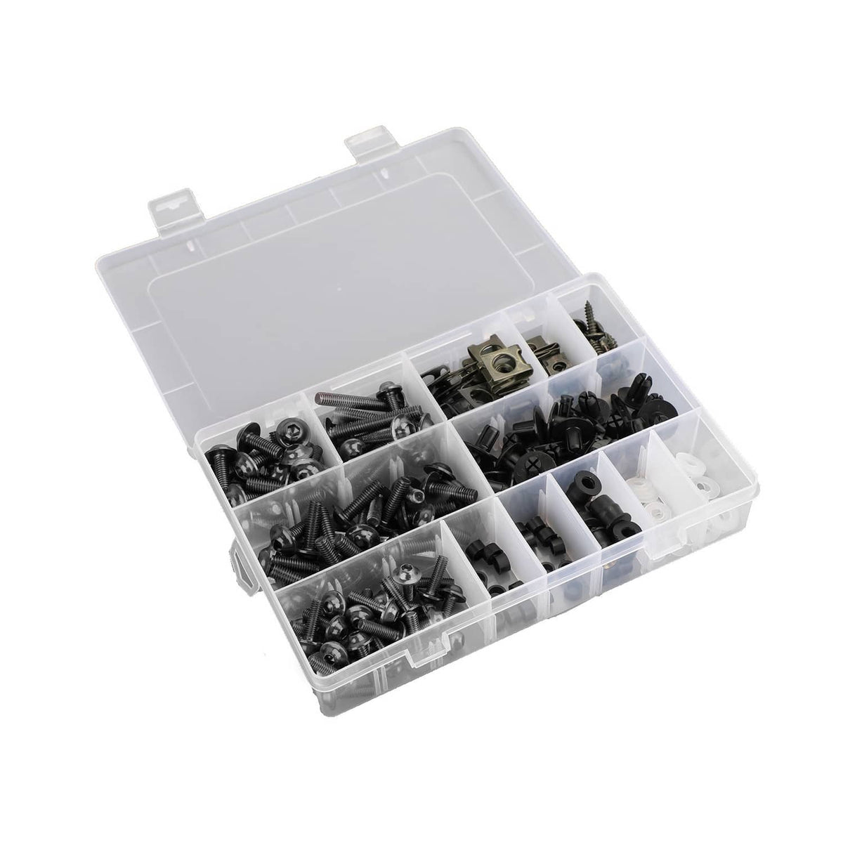 Solid Spare 223PCS Fastener Clip Screw Bolt Kit Motor Sportbike Windscreen Fairing BK New