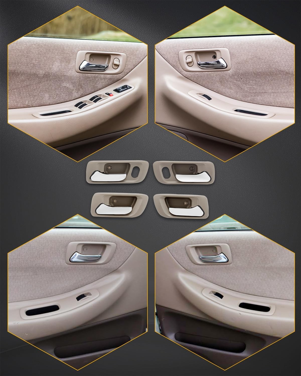 Outside Exterior Interior Door Handle Set Fit 1998-02 Honda Accord 72165S84A01ZC