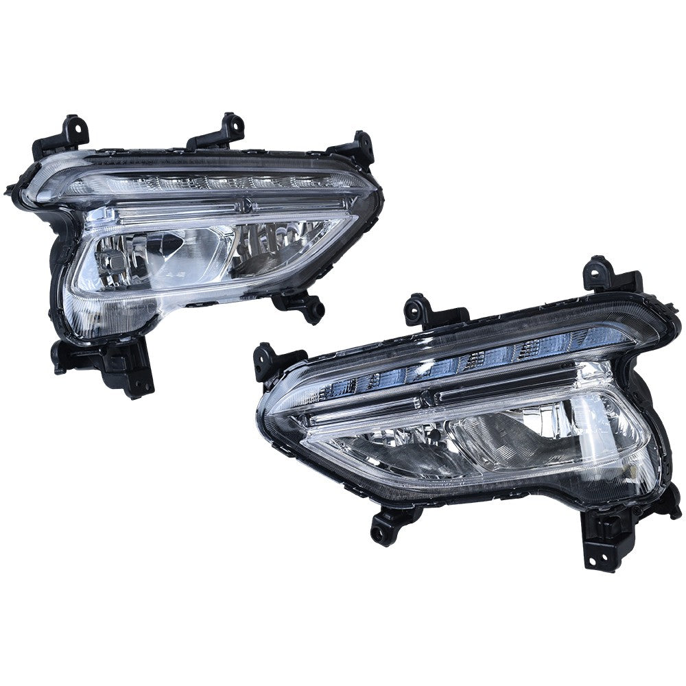 Left+Right Side Fit For 2017 2018 Hyundai Santa Fe Sport LED Fog Lights Lamps