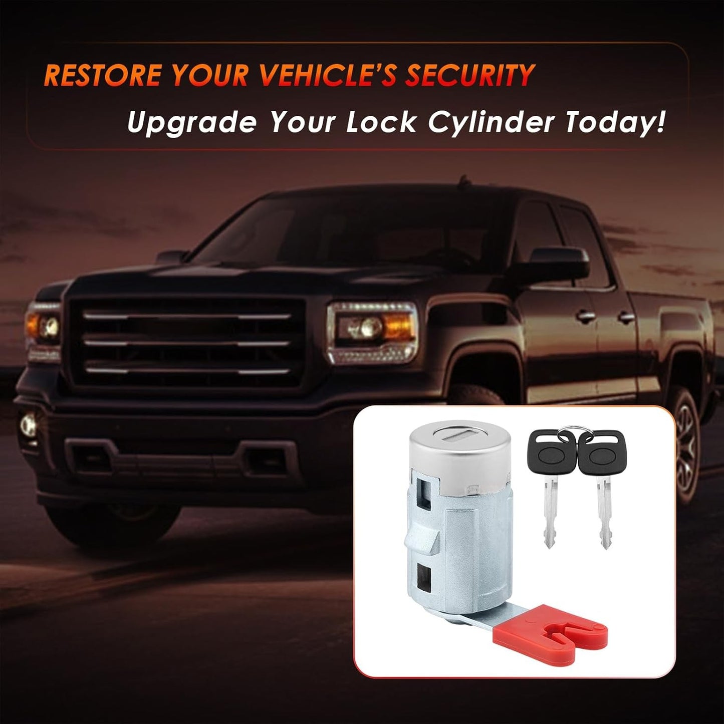 Door Lock Cylinder w/ Keys For 2007-14 Chevy GMC Silverado Sierra 1500 Cadillac