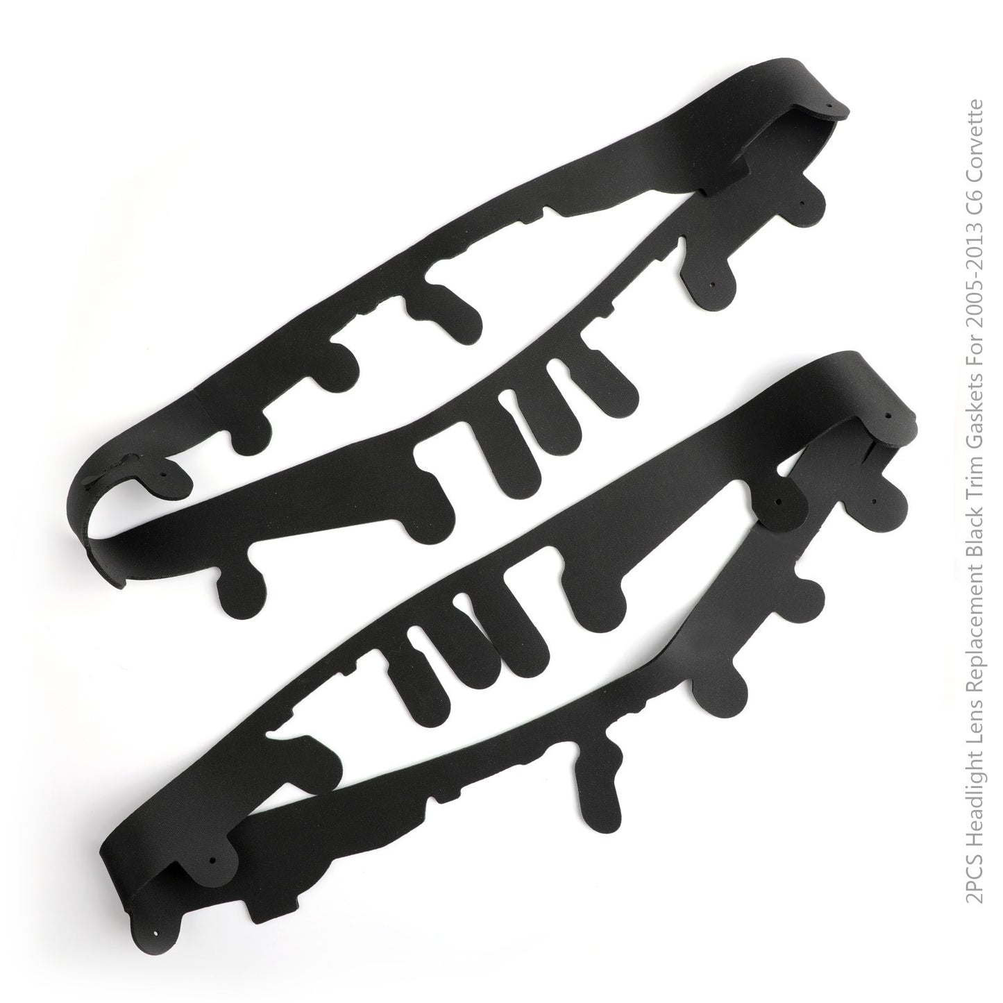 ??2PCS Headlight Lens Replacement Black Trim Gaskets For 2005-2013 C6 Corvette