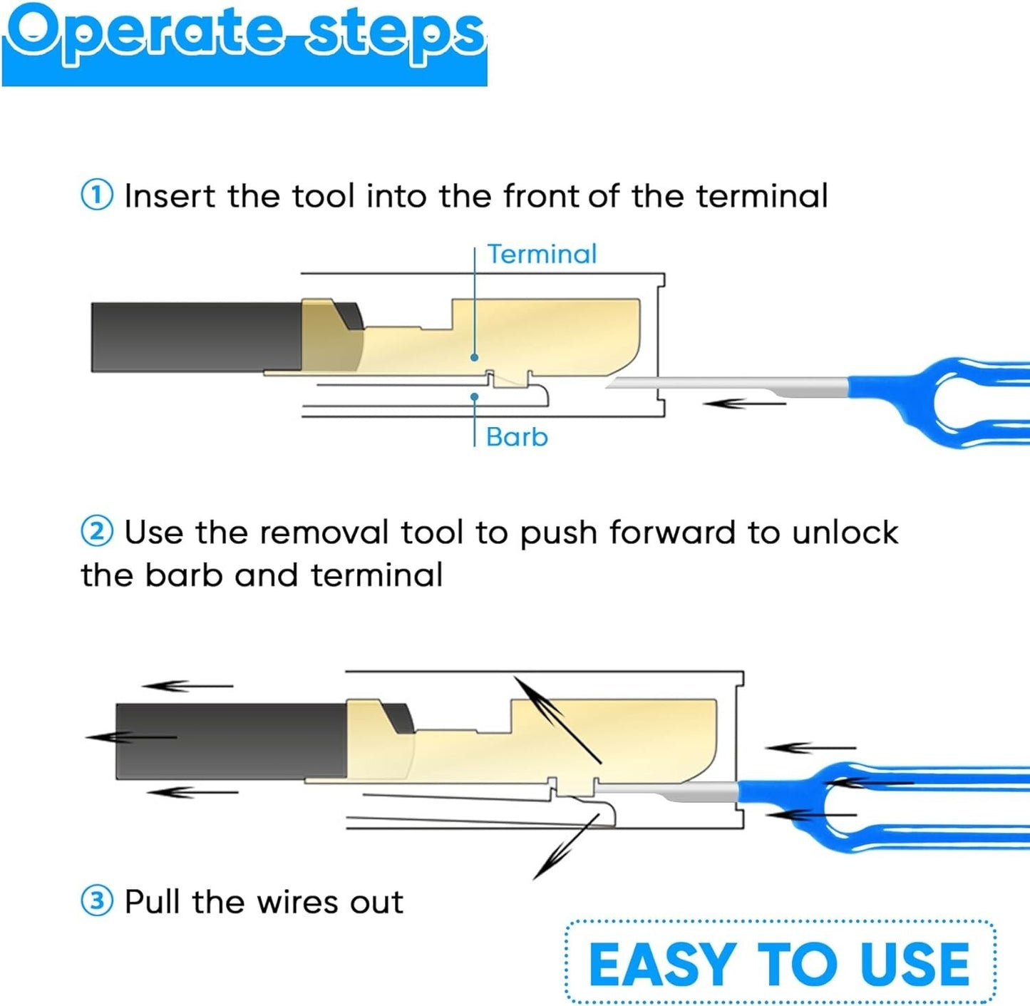41x Pin Extractor Tool Terminal Ejector Connector Removal Kit w/ Protective Bag