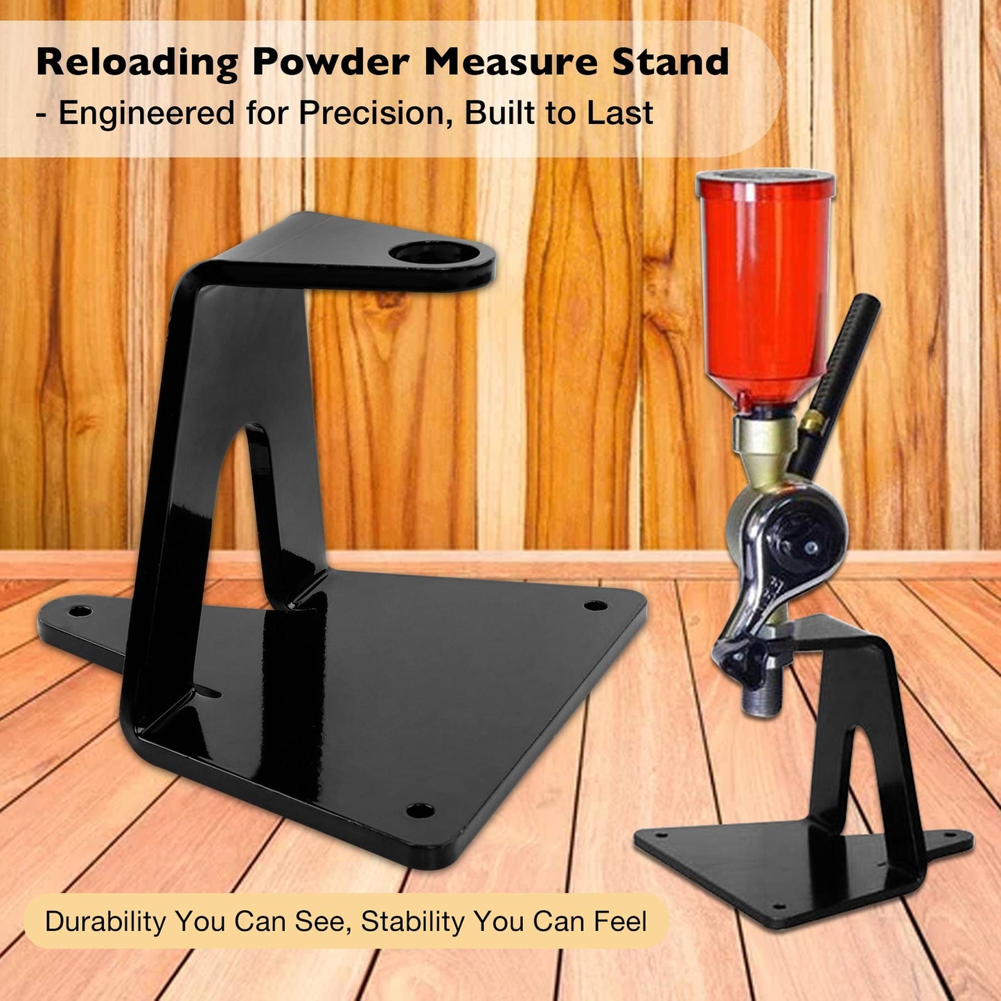 Reloading Powder Measure Stand For Most Powder Measures 7/8" Mounting Hole Black