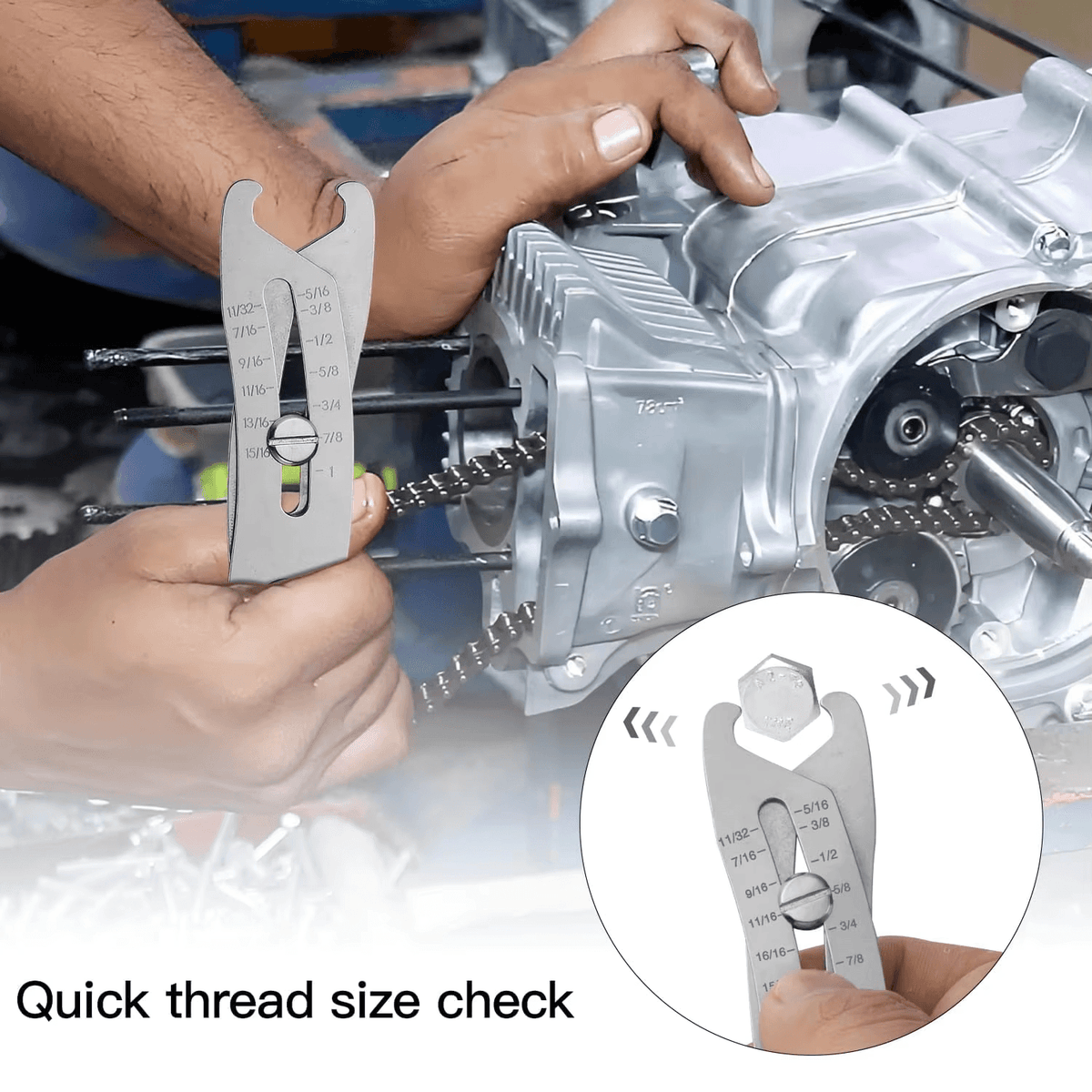 Solid Spare Bolt and Nut Identifier Gauge Size Gauge Precise Bolt Size Finder Keychain Tool