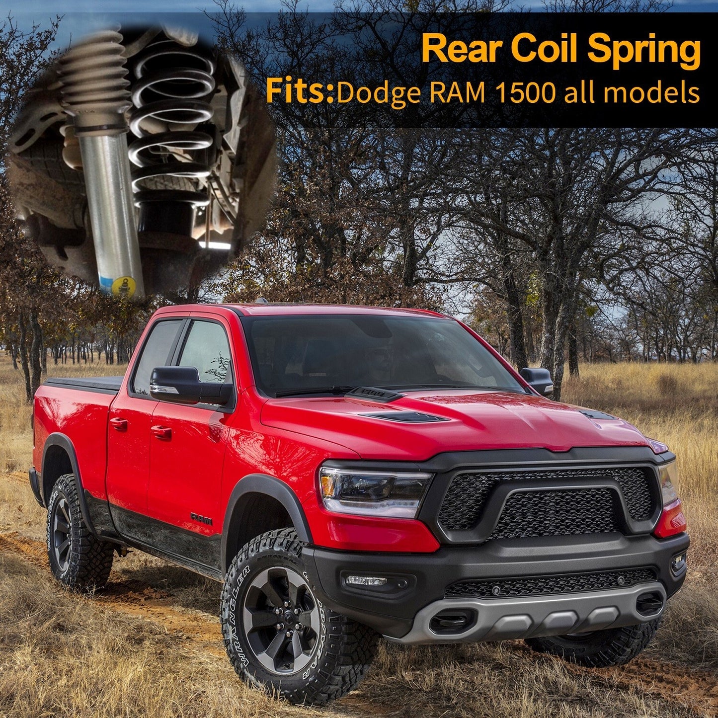 Rear Heavy Duty Coil Spring Kit for Ram 1500 2009-2018 2wd 4wd 2 Pack 2" Lifting