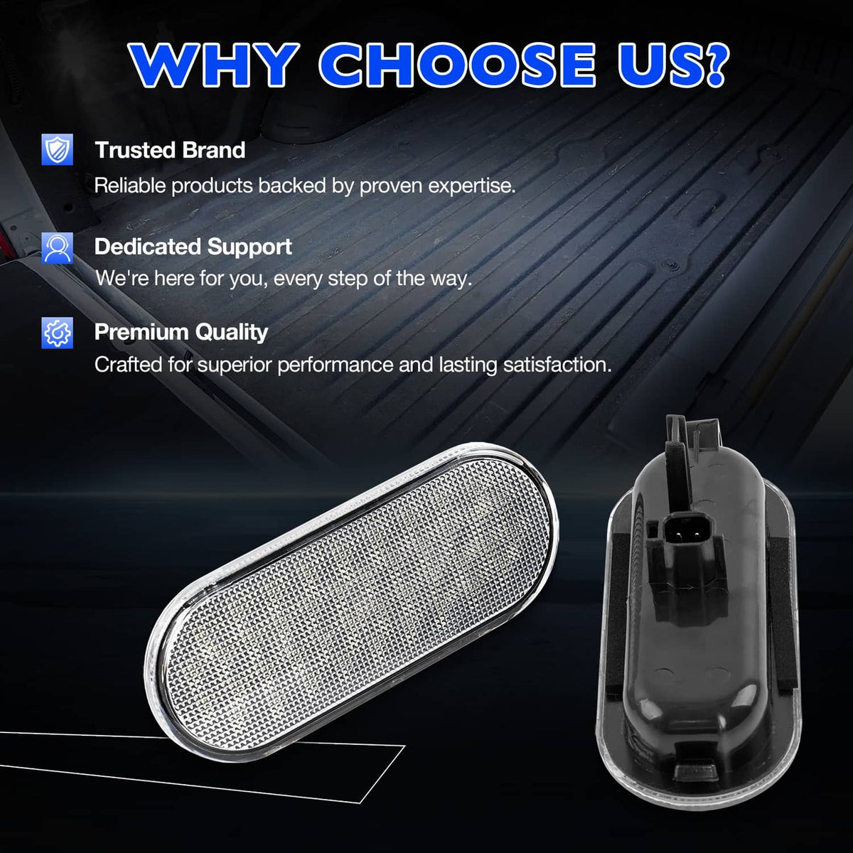 Solid Spare LED Truck Bed Light Lamp Assy Kit w/ Wires For 2021-25 Ford F-150 Plug-and-Play