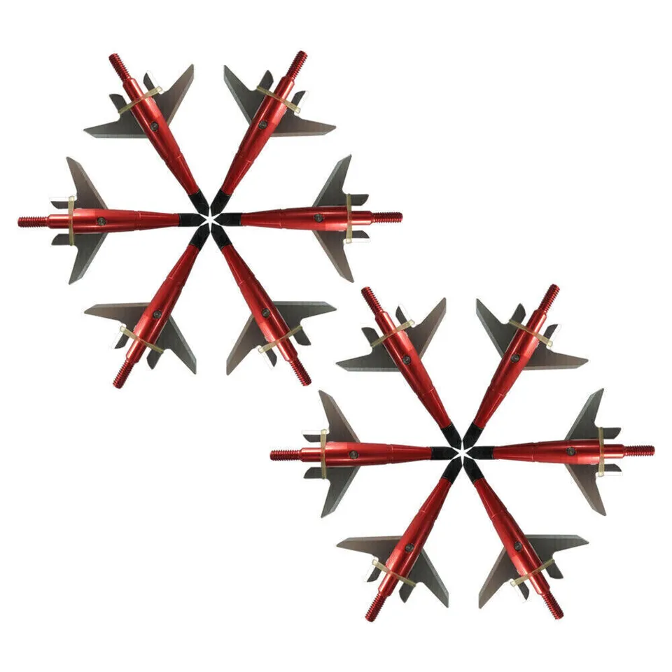 12PCS Hunting Red Killzone Broadheads 100Grain Sharpen Blade 1" Cut Archery Tips