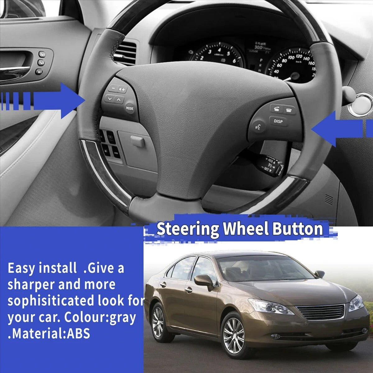 For Lexus ES350 2006-12 Steering Wheel Control Grey Button Cover 84250-33190-C0