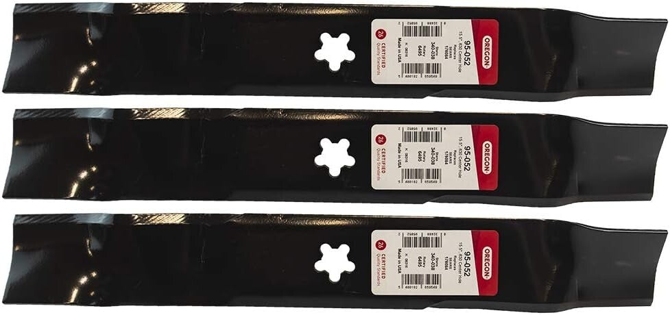 Solid Spare 3 PACK Oregon 95-052 High Lift Mower Blade 15-1/2" Fits AYP