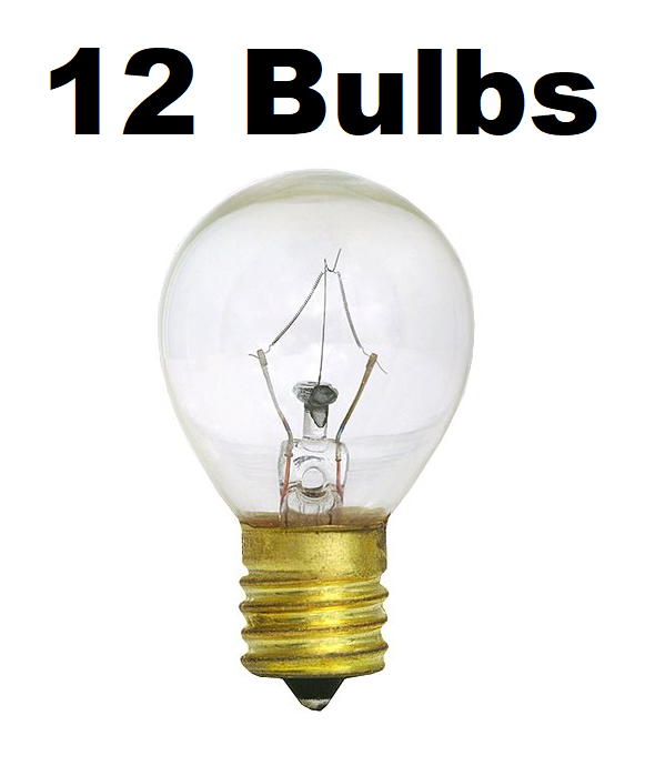 Solid Spare 12 X 25w Lava Lamp Light Bulb S Type E17 Base 25 Watt S11, 25S11, 25S11N, S11N25