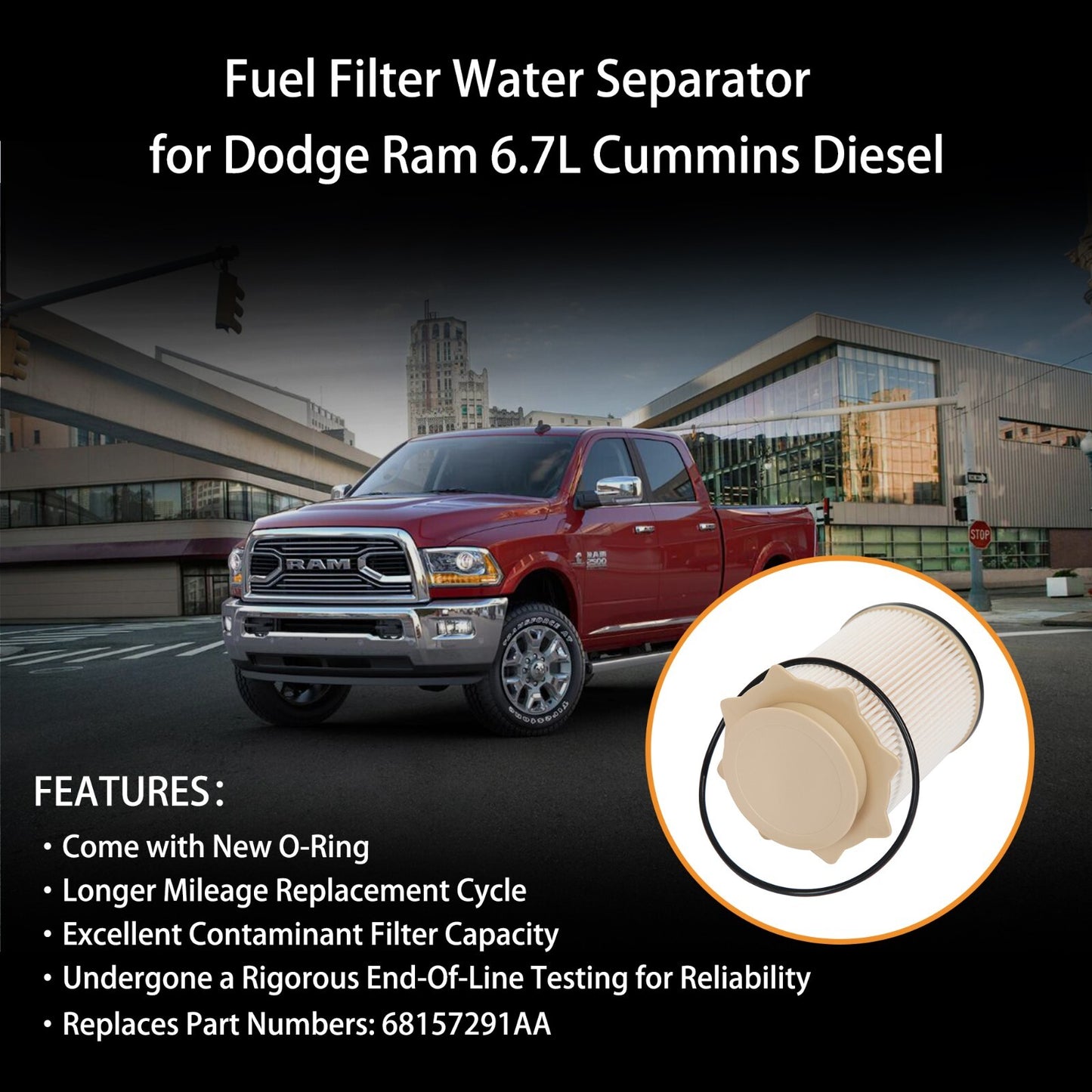 Fuel Filter 6.7L Cummins Diesel Kit for 2013-2018 Dodge Ram 2500 3500 4500 5500