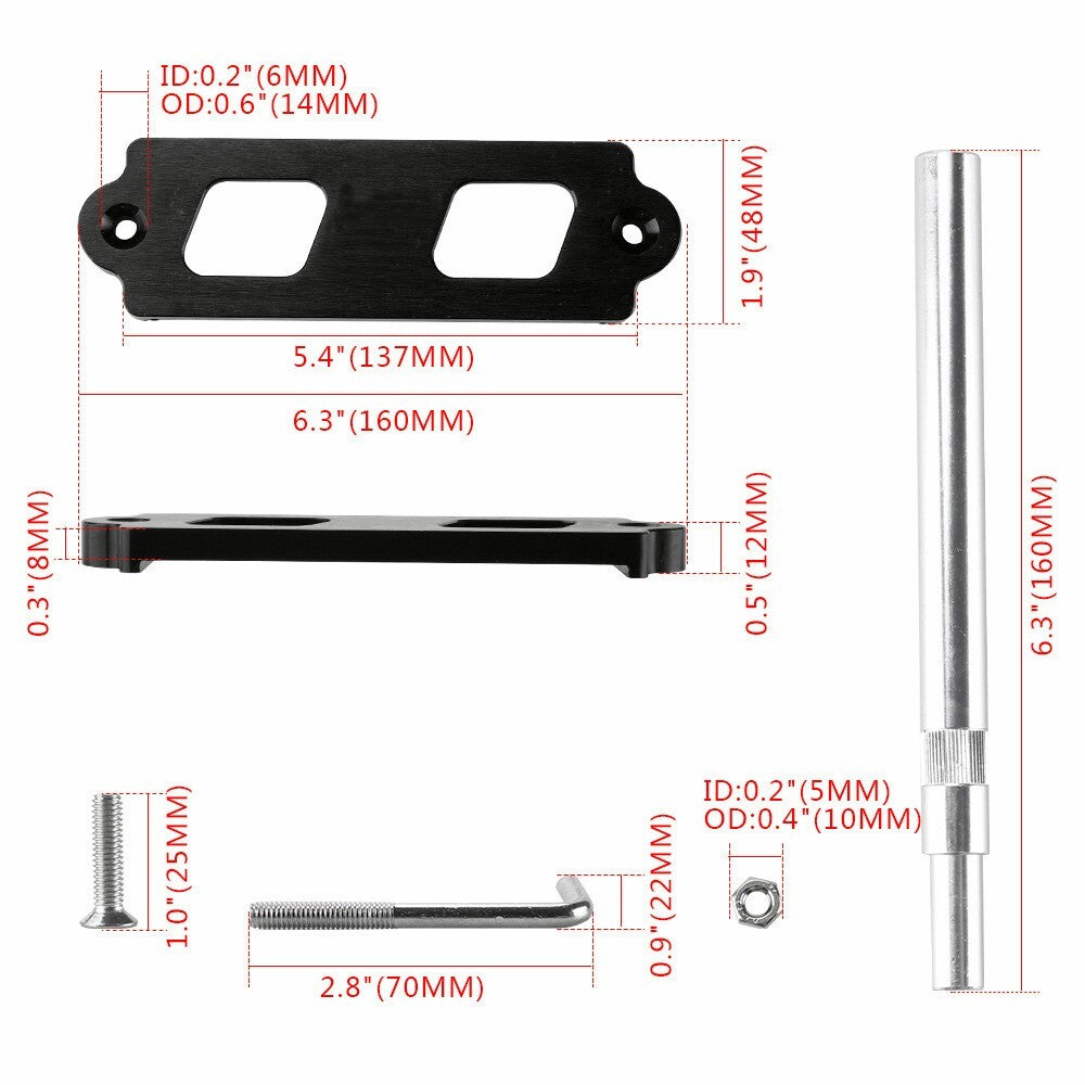 Black Battery Tie Down Kit Hold Down Rod With Tray Hooks For Honda Civic Integra
