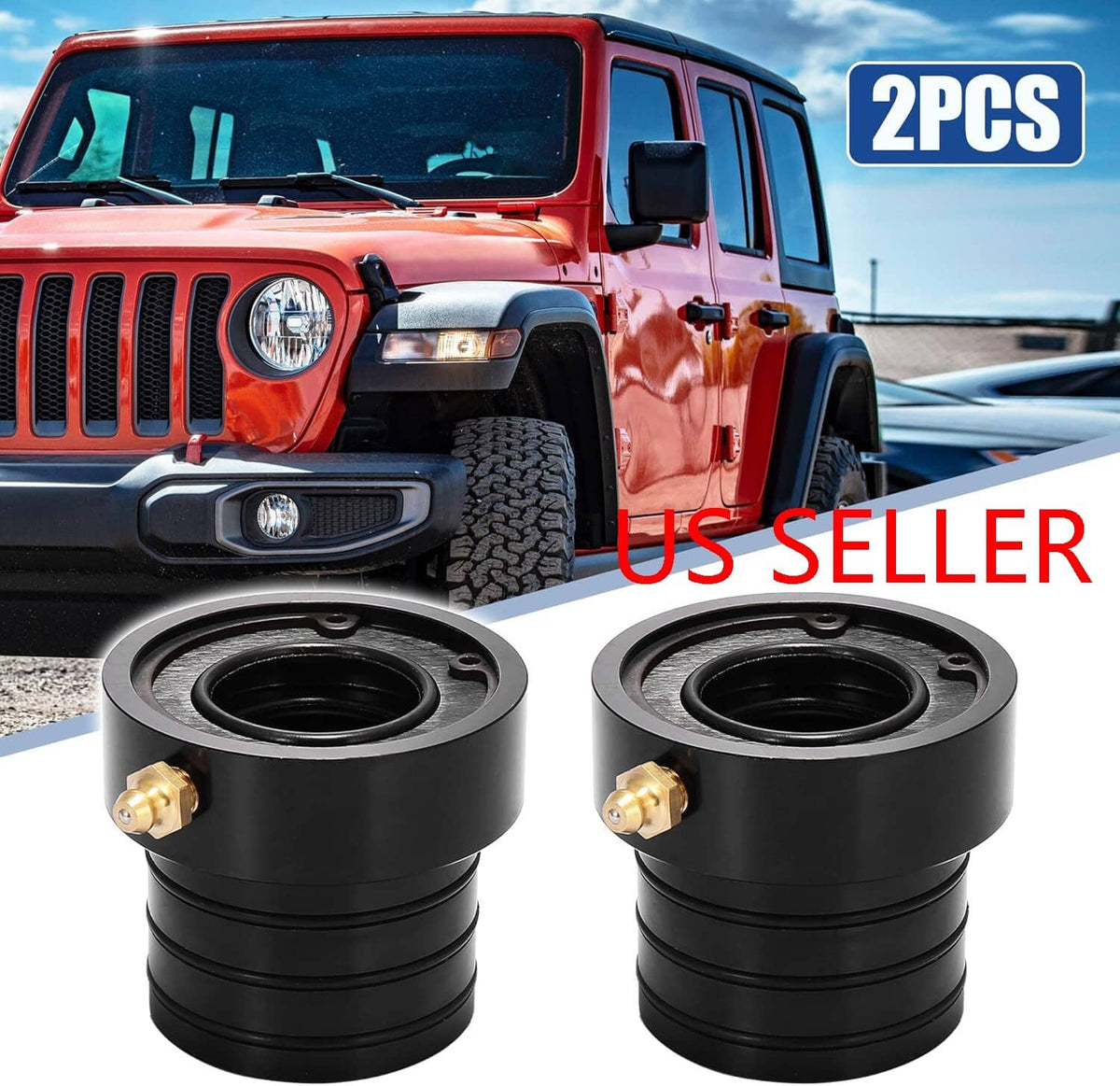 Solid Spare Pack(2) Front Axle Tube Seal for Dana 30 44 for Jeep Grand Cherokee TJ Wrangler
